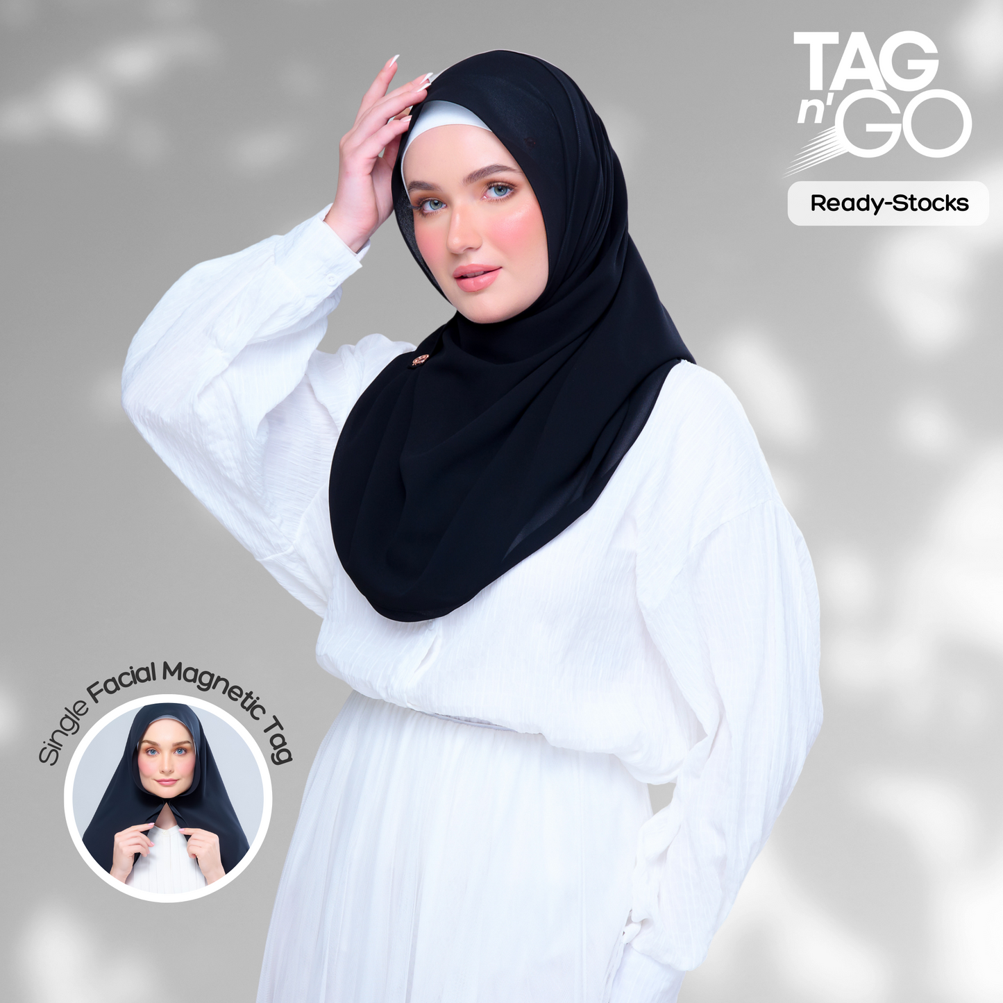 Basic Tag & Go | Heavy Chiffon in Black