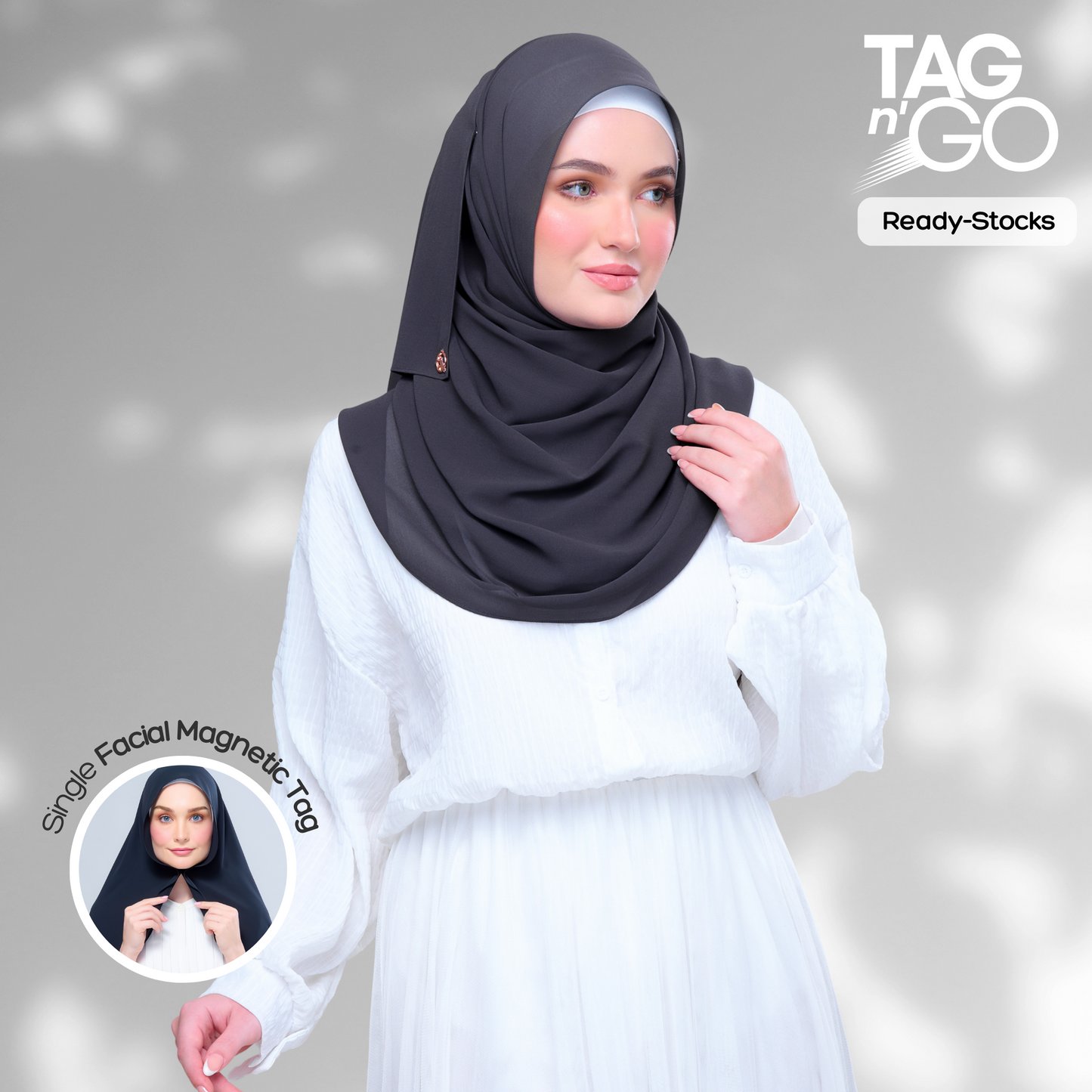 Basic Tag & Go | Heavy Chiffon in Dark Grey