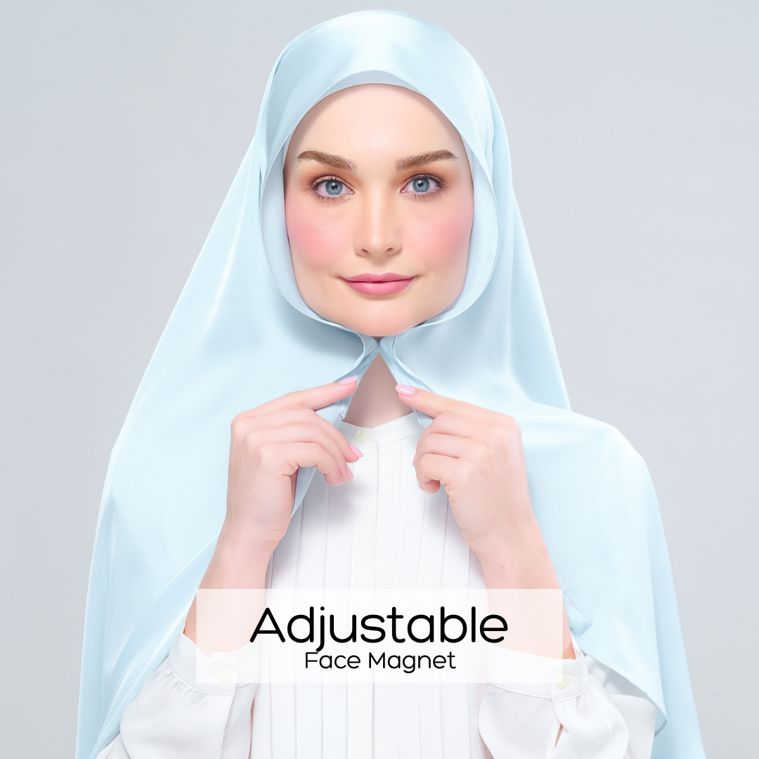 Instant Tag n' Go Shawl | Satin Silk in Mint Blue