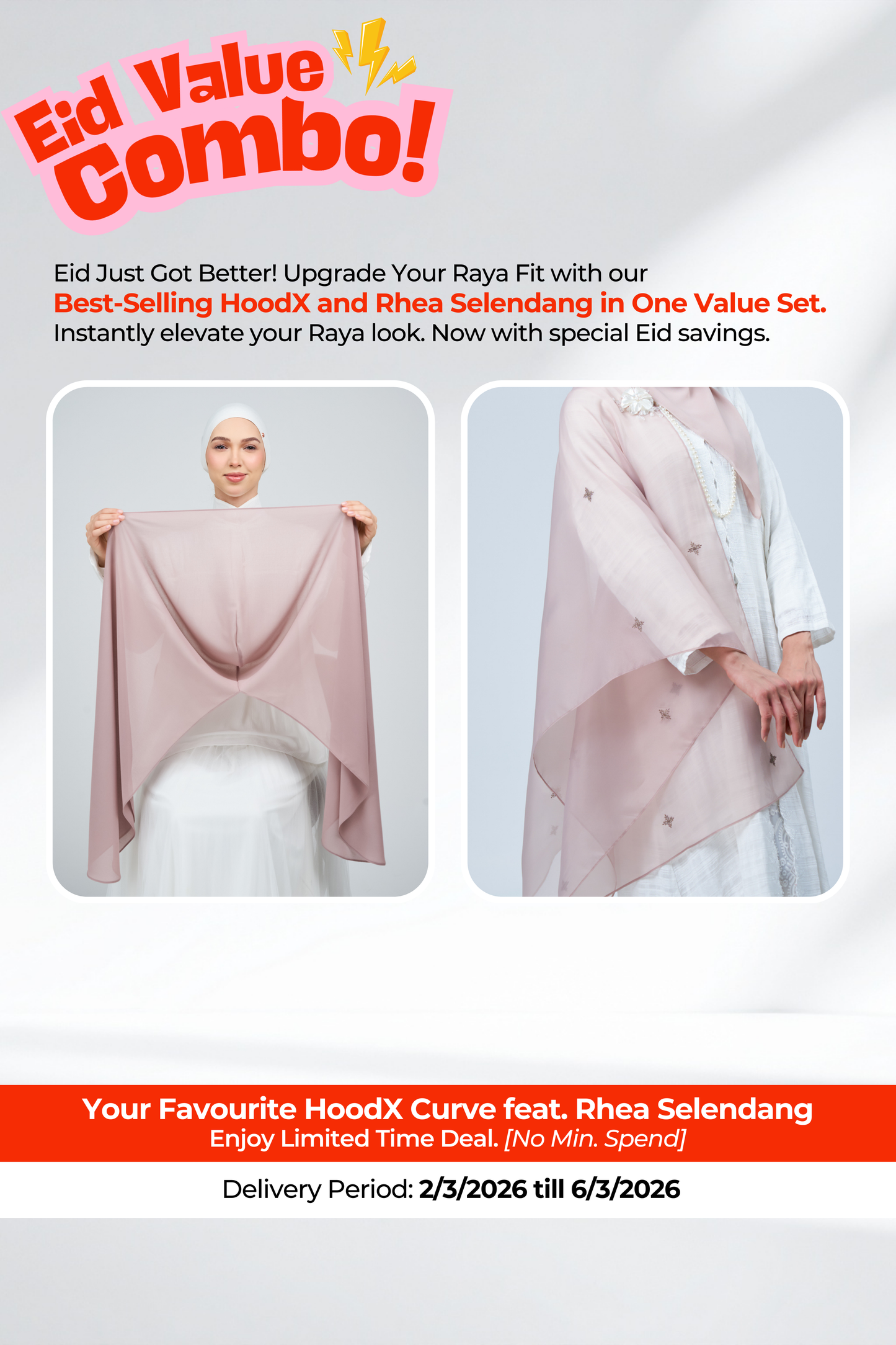 HX Curve x Rhea Selendang in Ash