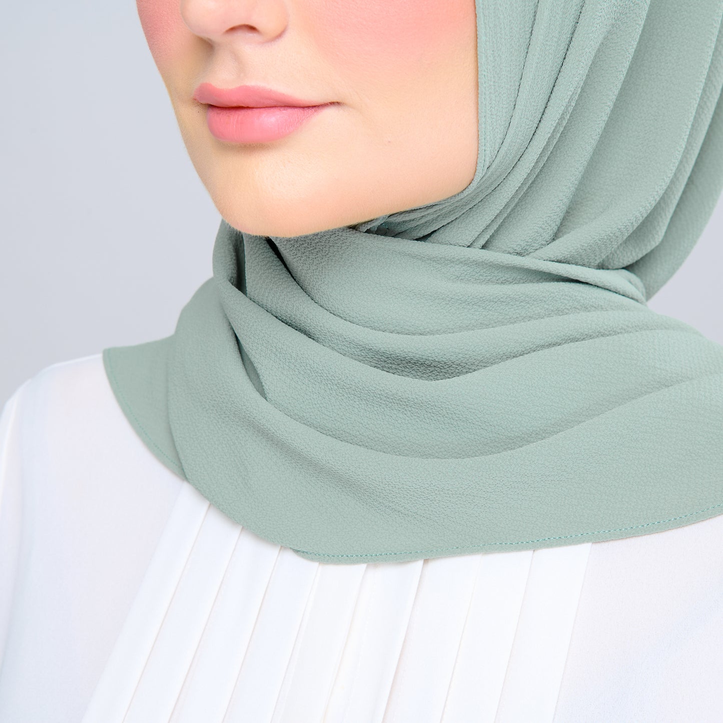 'New' Instant Tag & Go | Textured Chiffon in Dusty Green