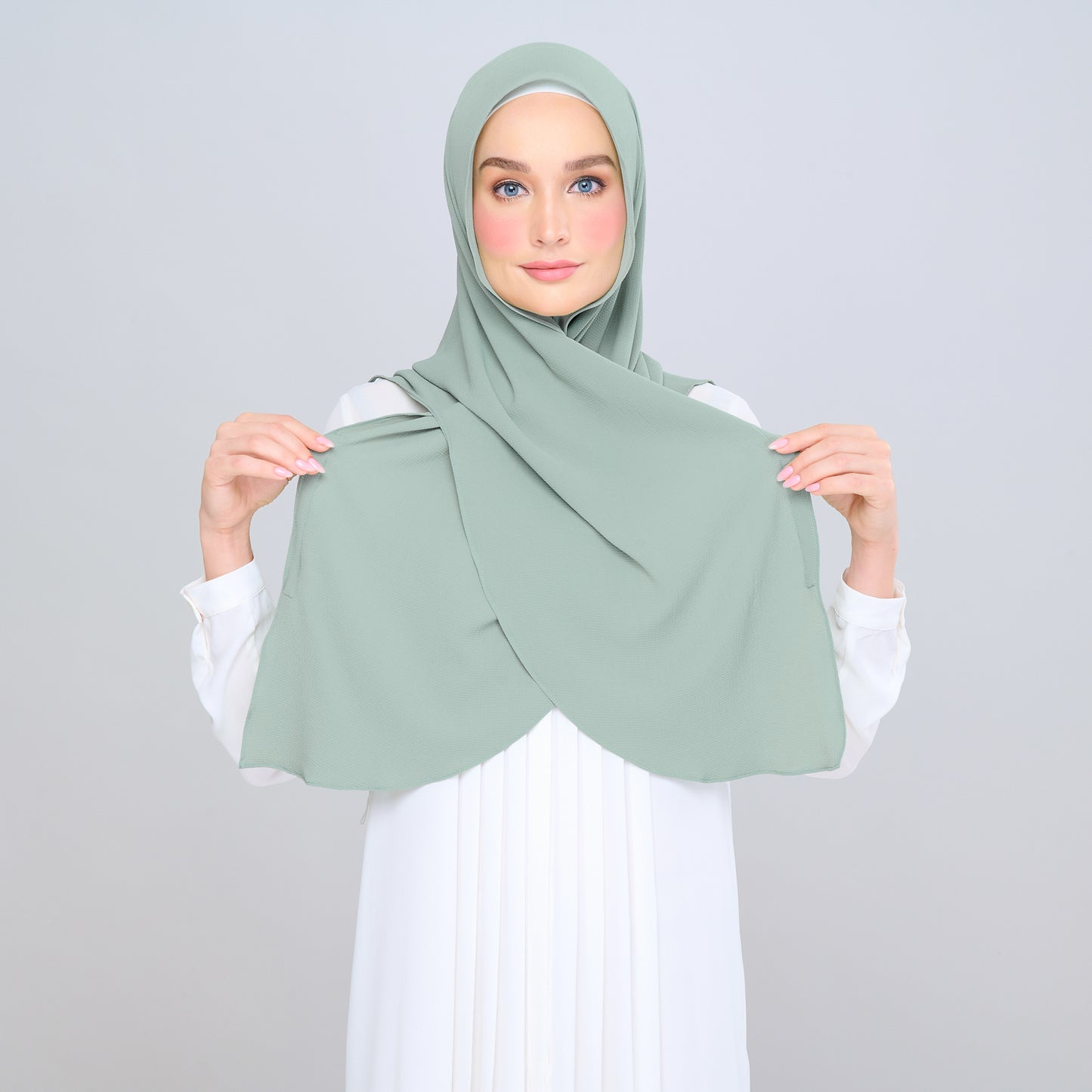 'New' Instant Tag & Go | Textured Chiffon in Dusty Green