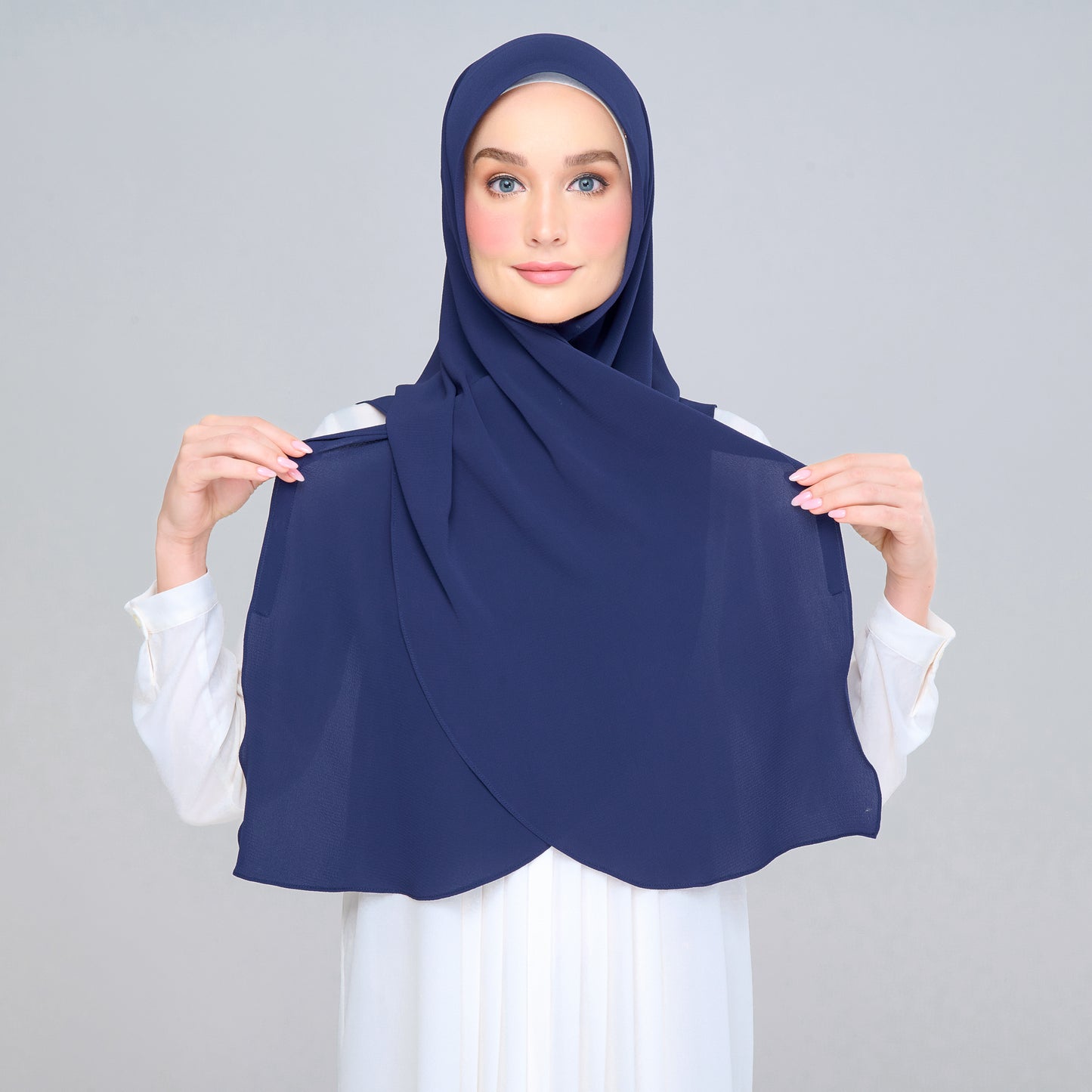 'New' Instant Tag & Go | Textured Chiffon in Navy Blue