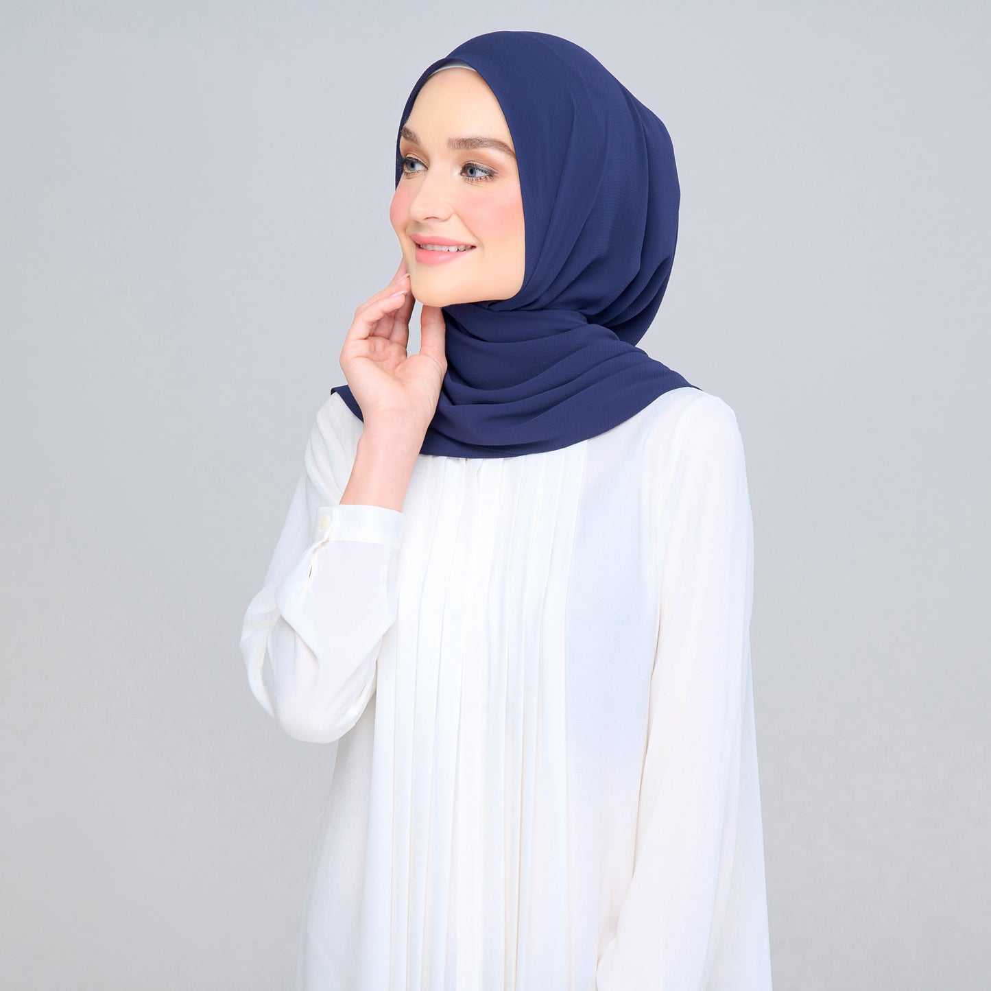 'New' Instant Tag & Go | Textured Chiffon in Navy Blue