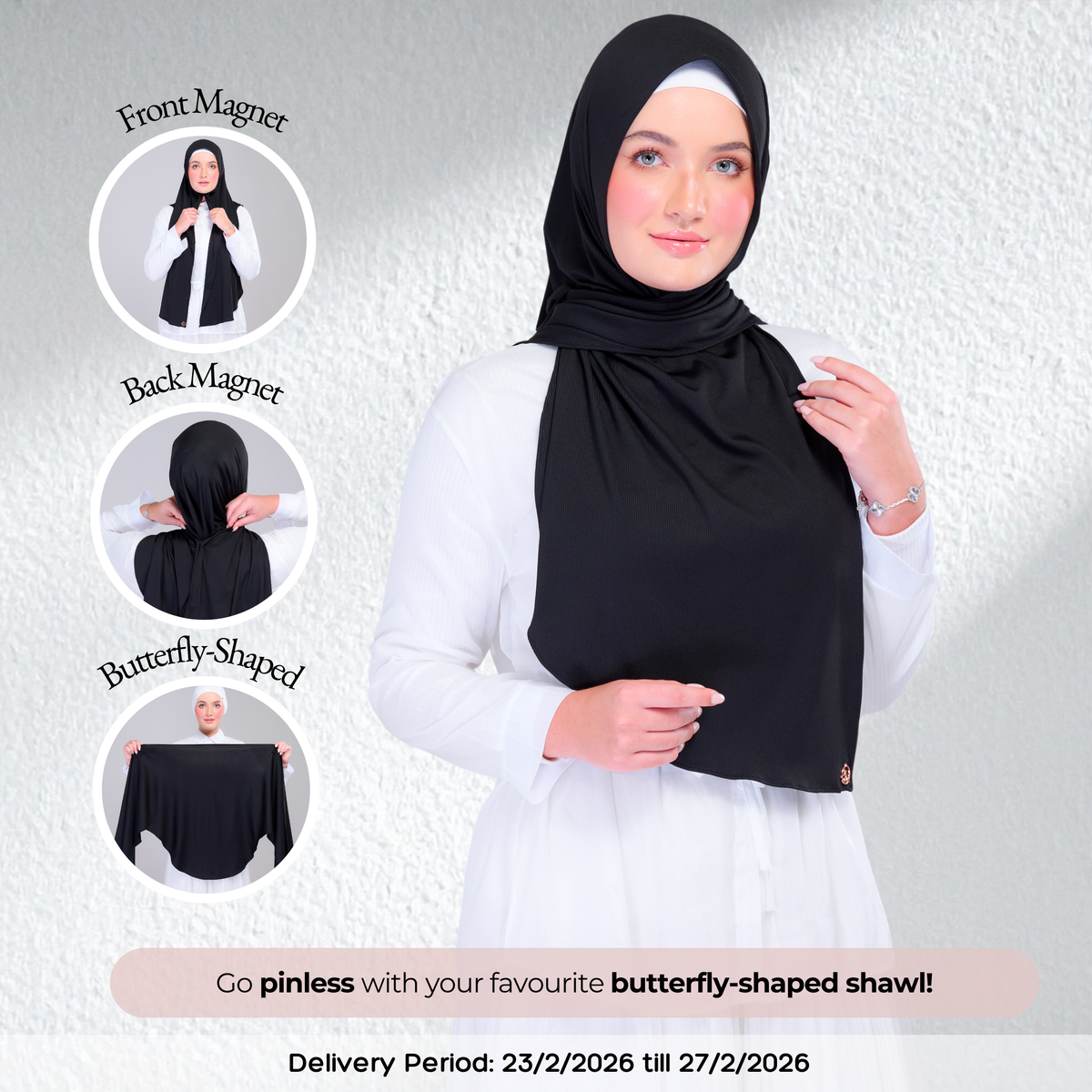 Instant Tag n' Go Butterfly | Ribbed Jersey in Black