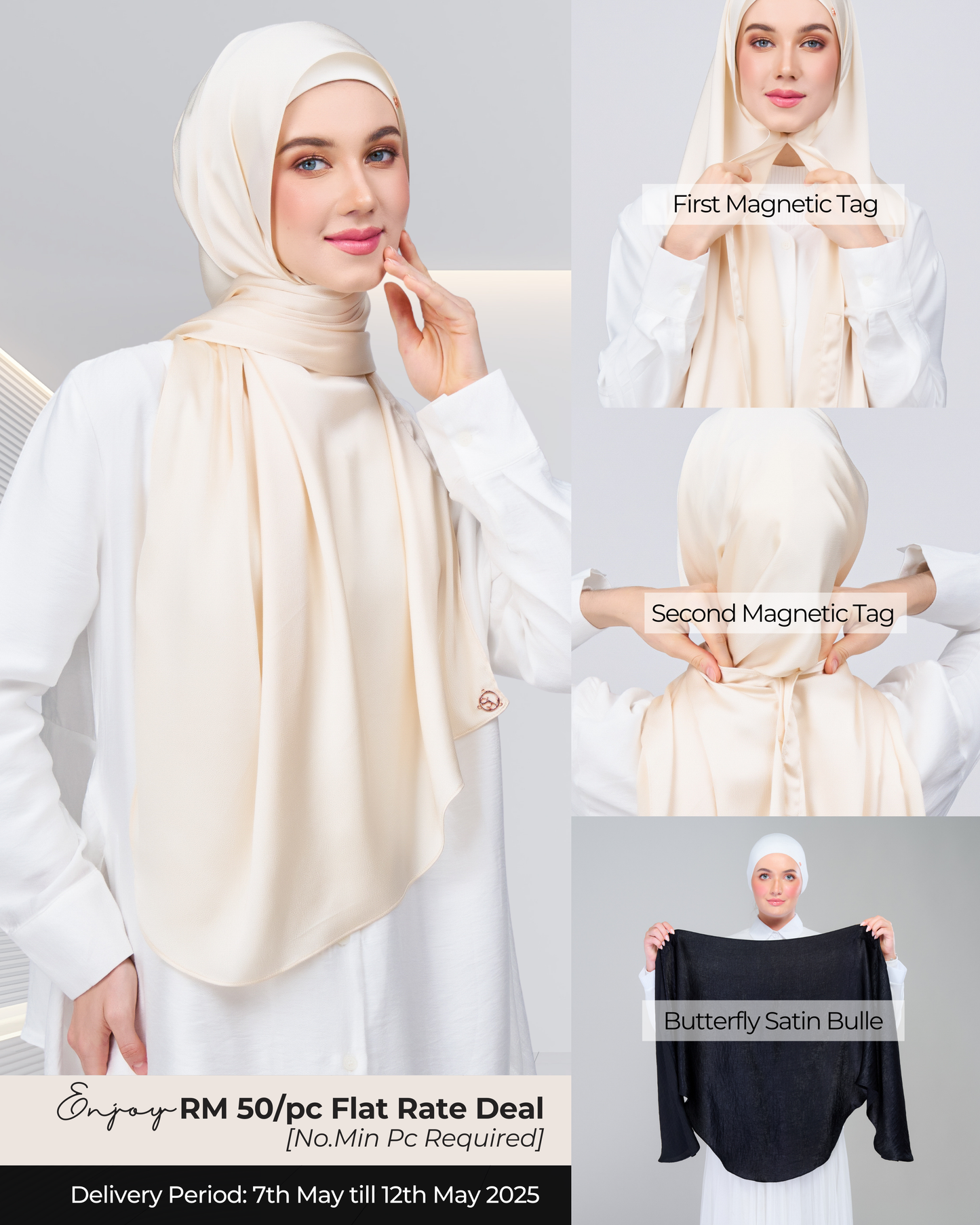 Instant Tag n' Go Butterfly | Satin Bulle in Bridal Cream