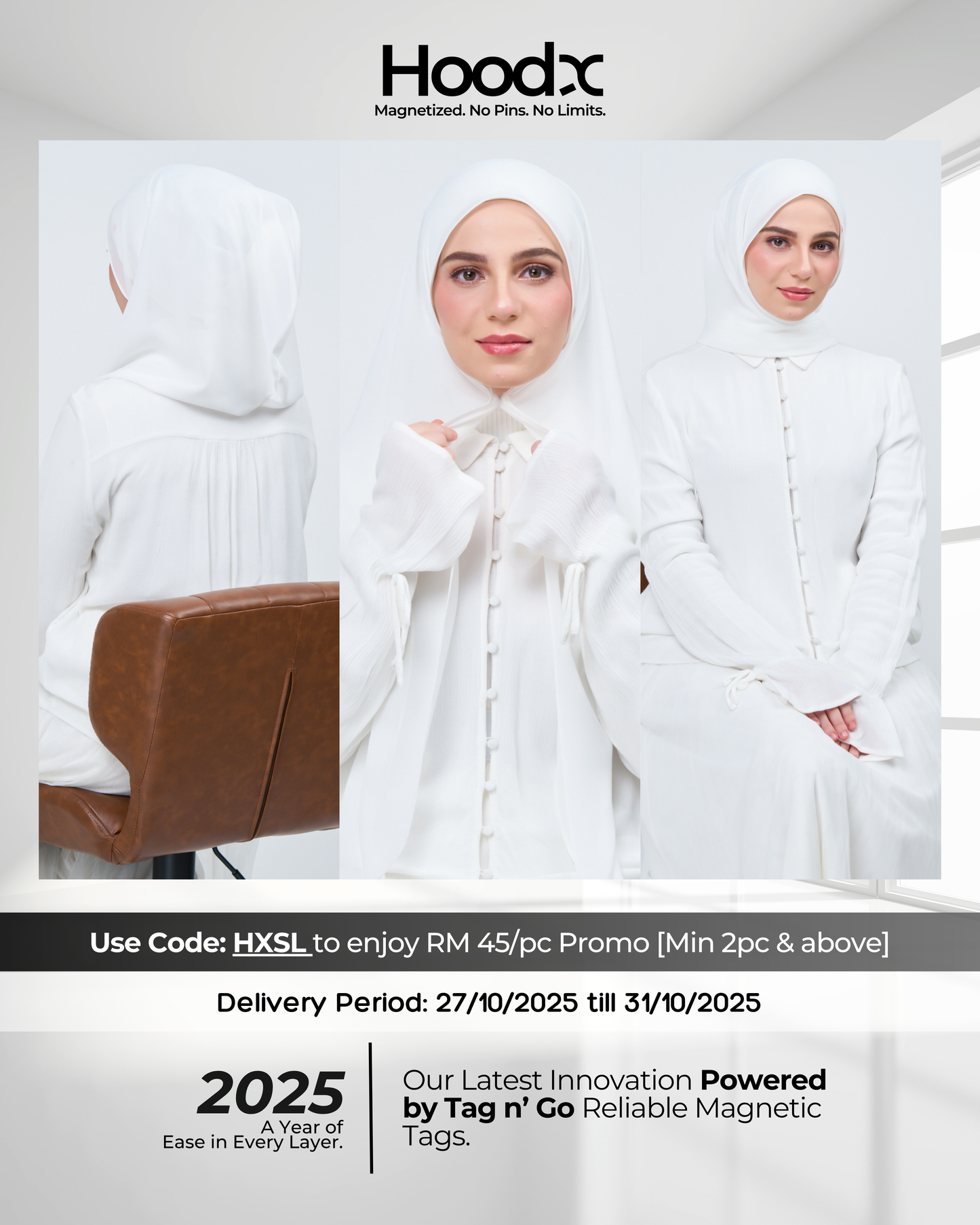 HoodX in Bridal White