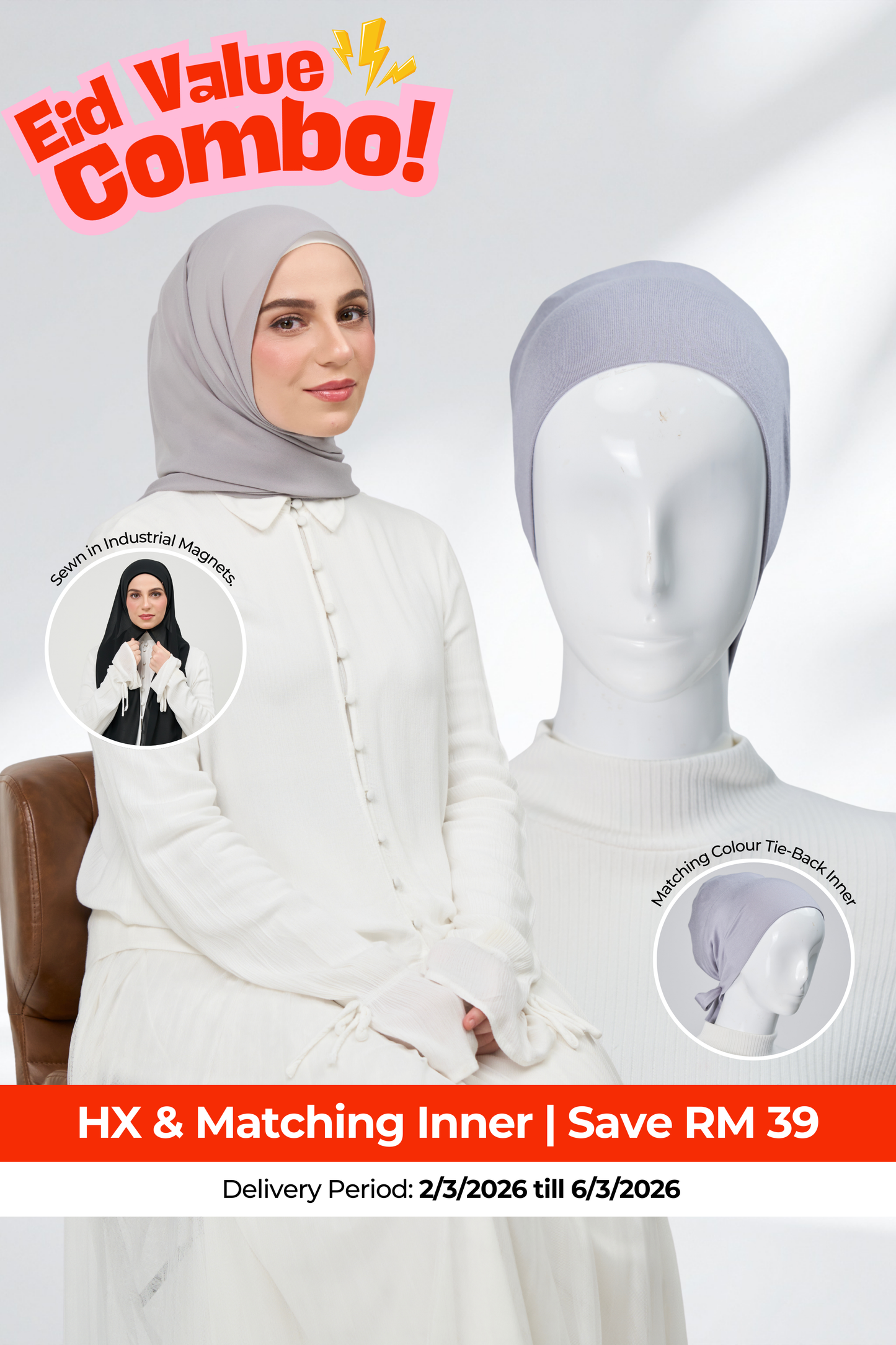 HoodX & Matching Inner Combo in Pewter