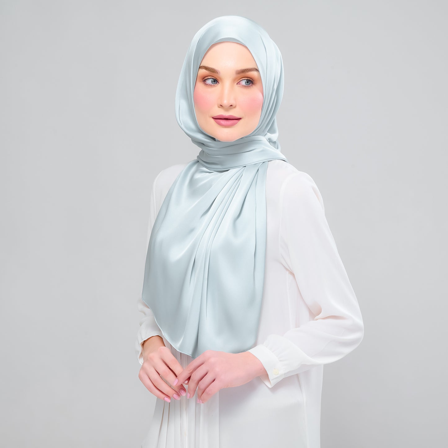 Instant Tag n' Go Shawl  | Satin Silk in Caribbean Mint