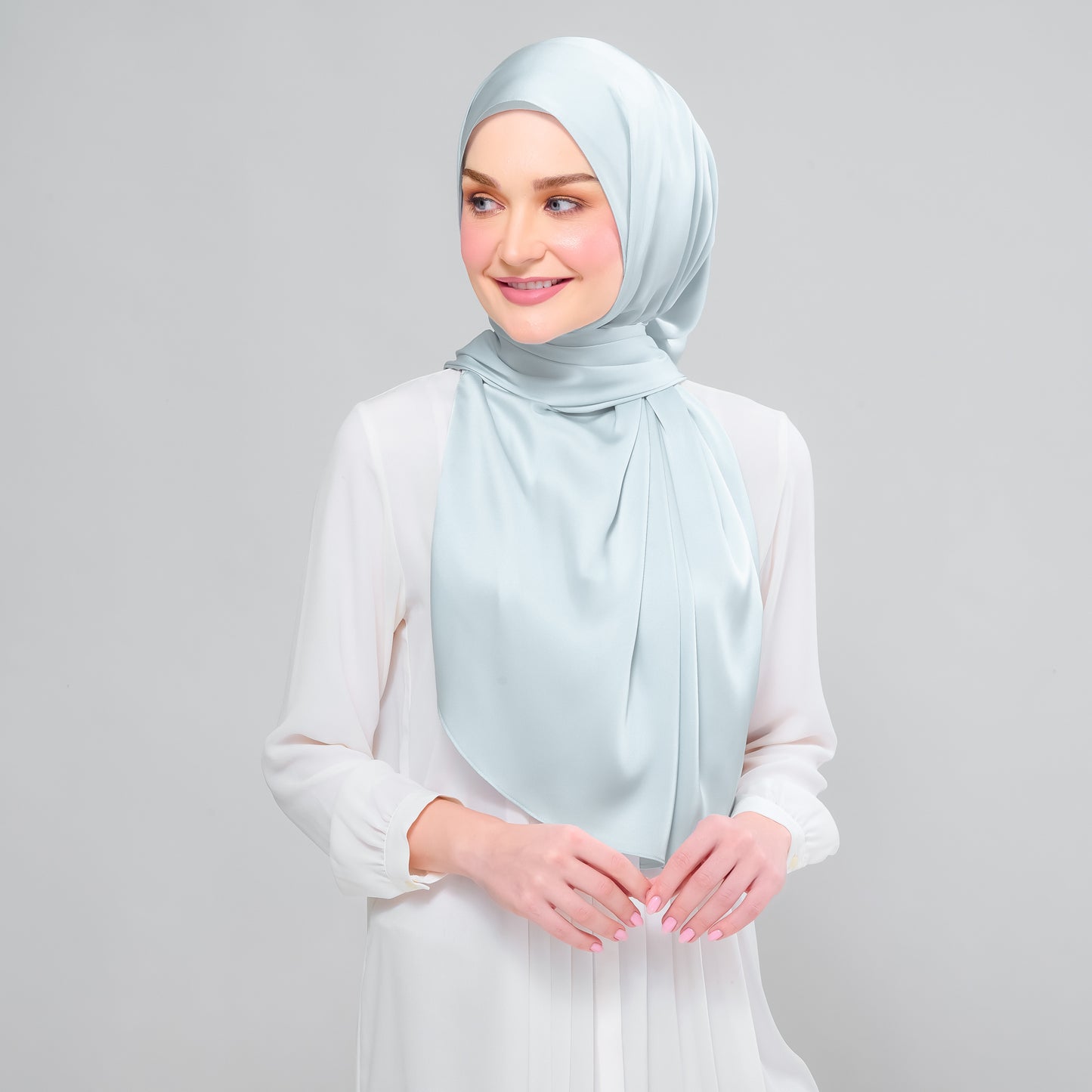 Instant Tag n' Go Shawl | Satin Silk in Caribbean Mint