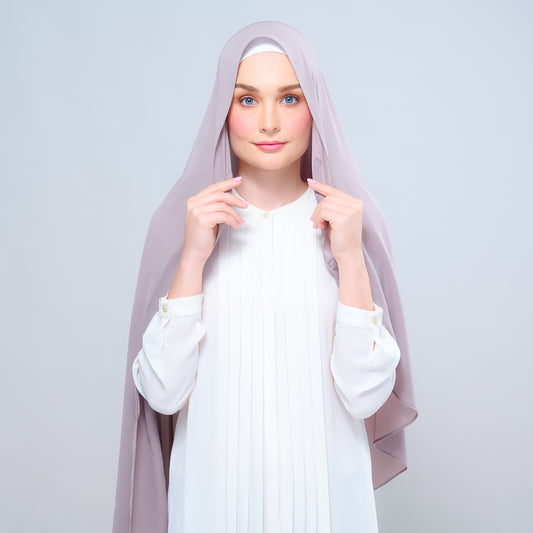 Instant Tag n' Go Shawl l Chiffon Silk 1.0 in Ash Taupe