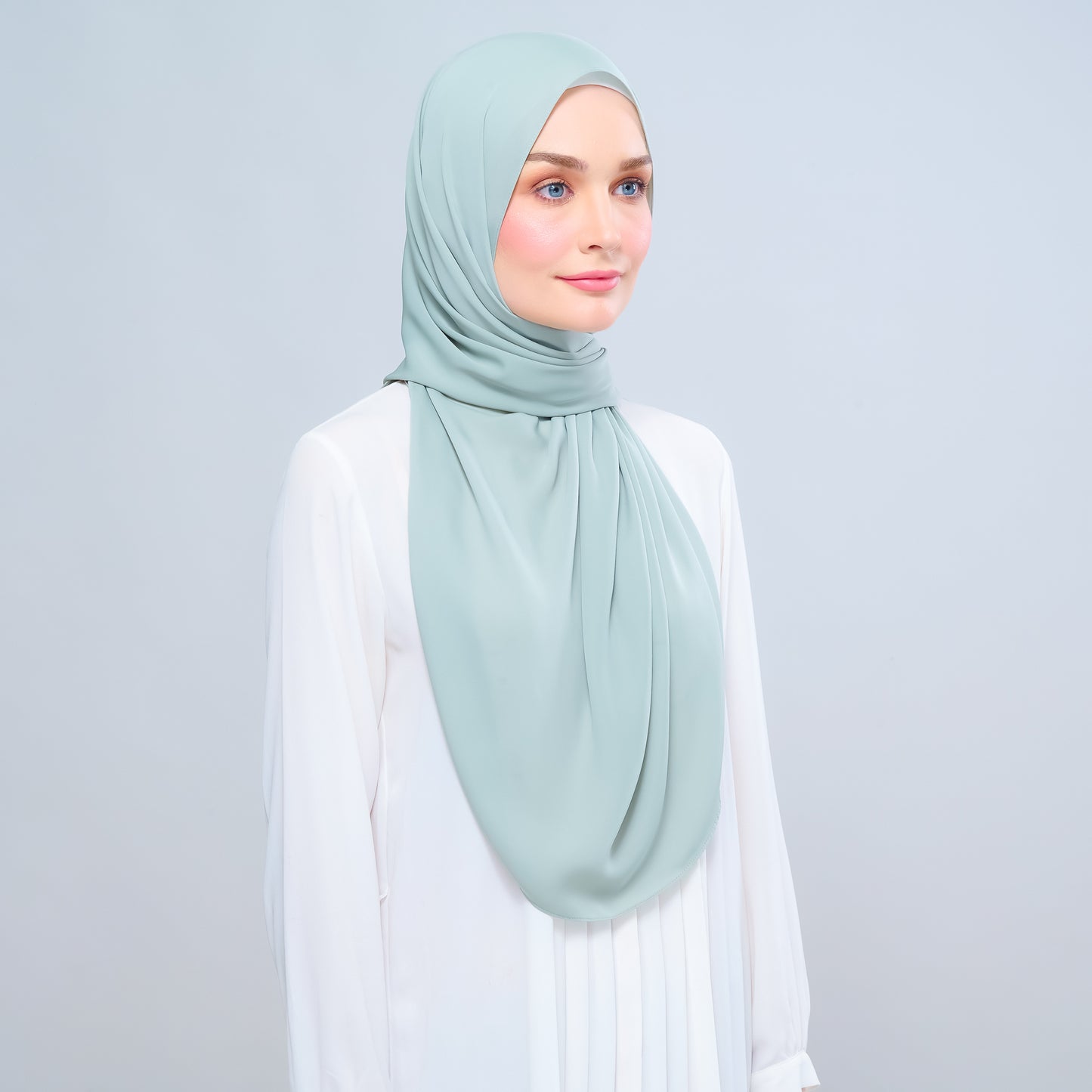 Instant Tag n' Go Shawl l Chiffon Silk 1.0 in Dusty Green
