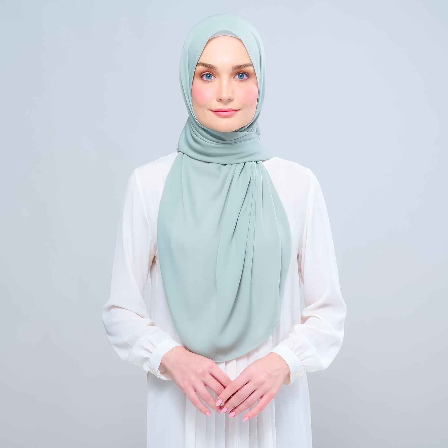 Instant Tag n' Go Shawl l Chiffon Silk 1.0 in Dusty Green