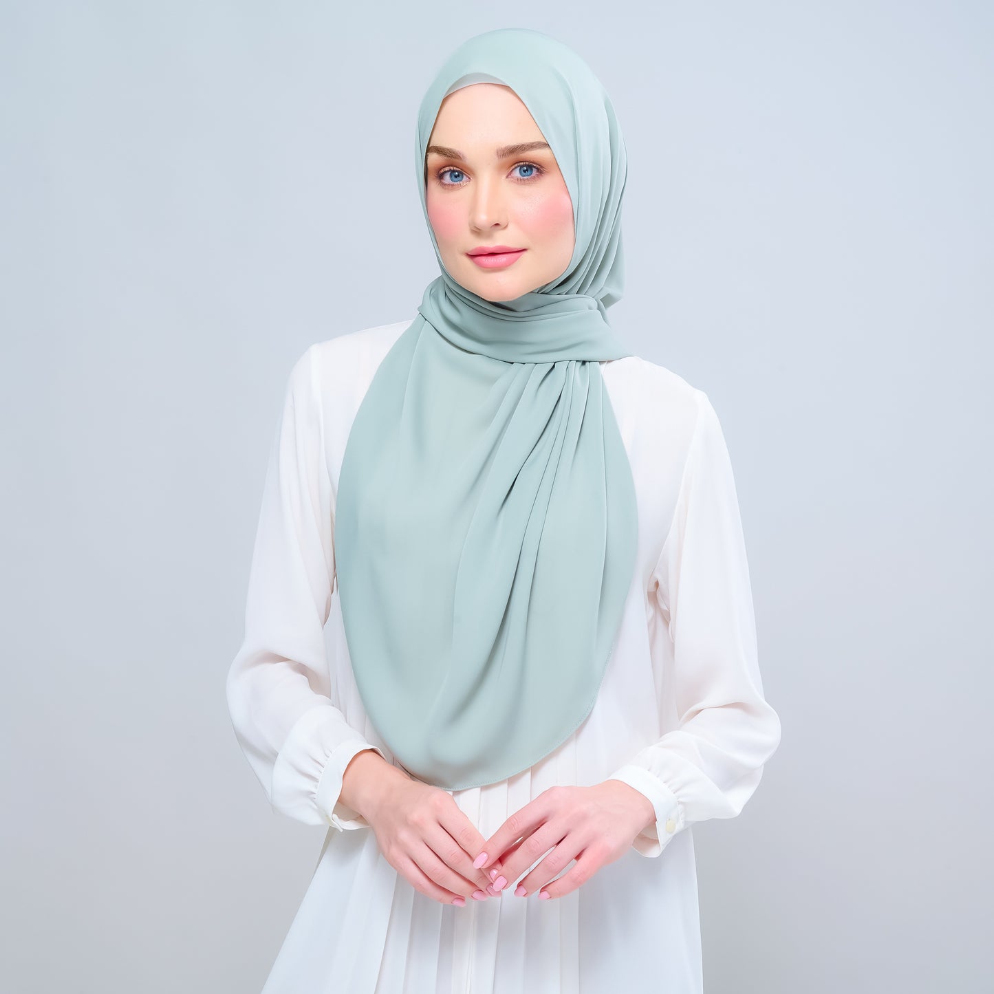 Instant Tag n' Go Shawl l Chiffon Silk 1.0 in Dusty Green