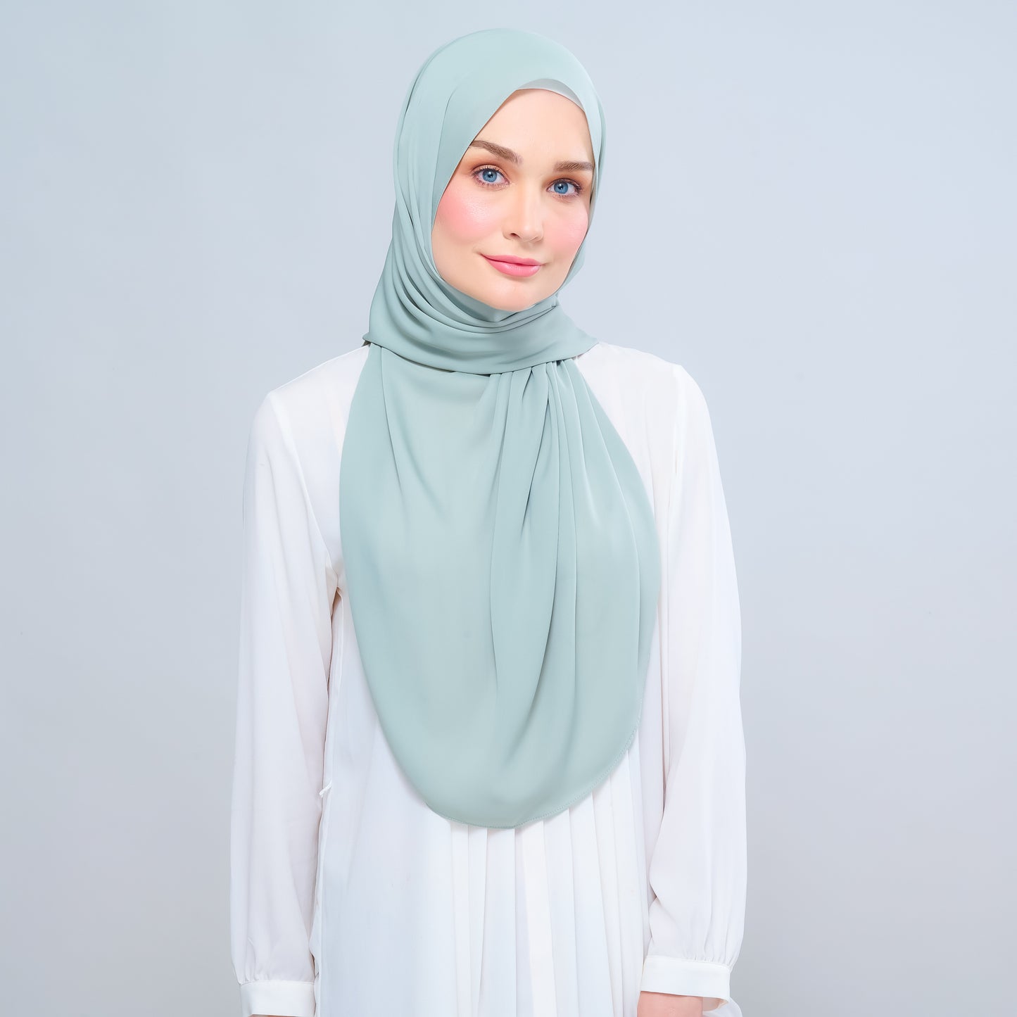 Instant Tag n' Go Shawl l Chiffon Silk 1.0 in Dusty Green