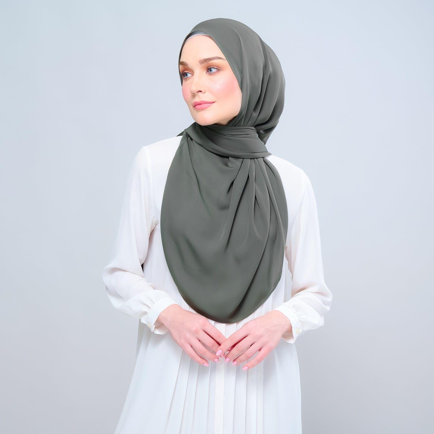 Instant Tag n' Go Shawl l Chiffon Silk 1.0 in Deep Pine