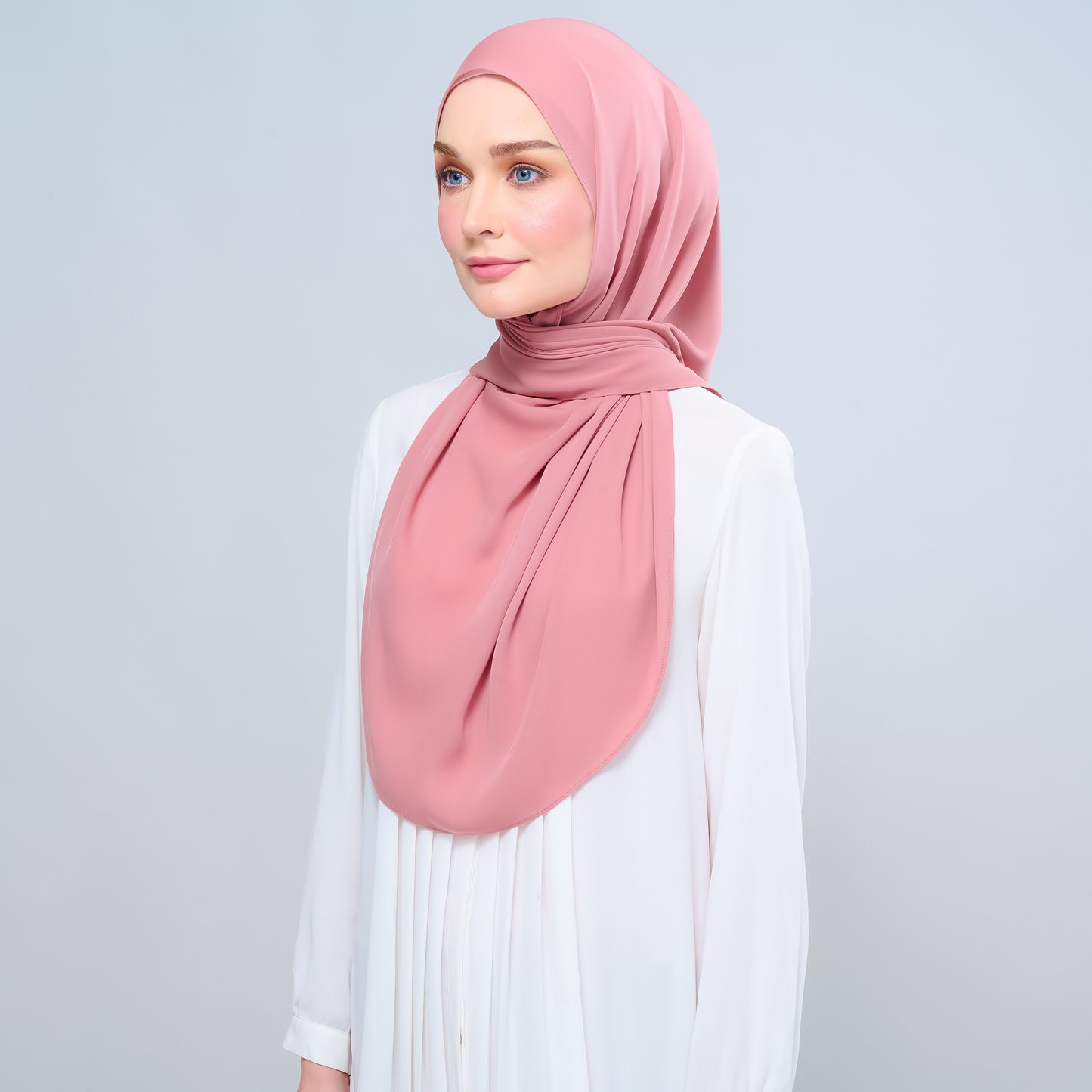 Instant Tag n' Go Shawl l Chiffon Silk 1.0 in Deep Rose
