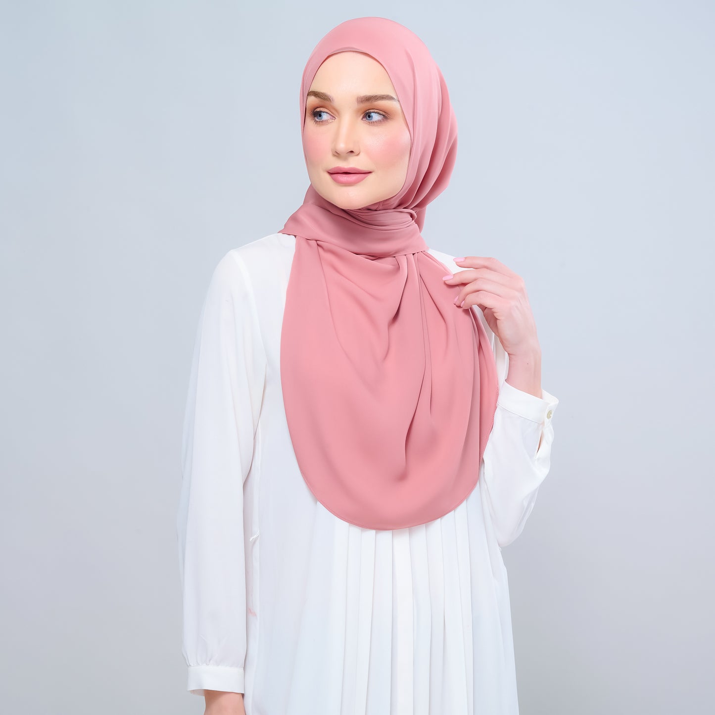 Instant Tag n' Go Shawl l Chiffon Silk 1.0 in Deep Rose