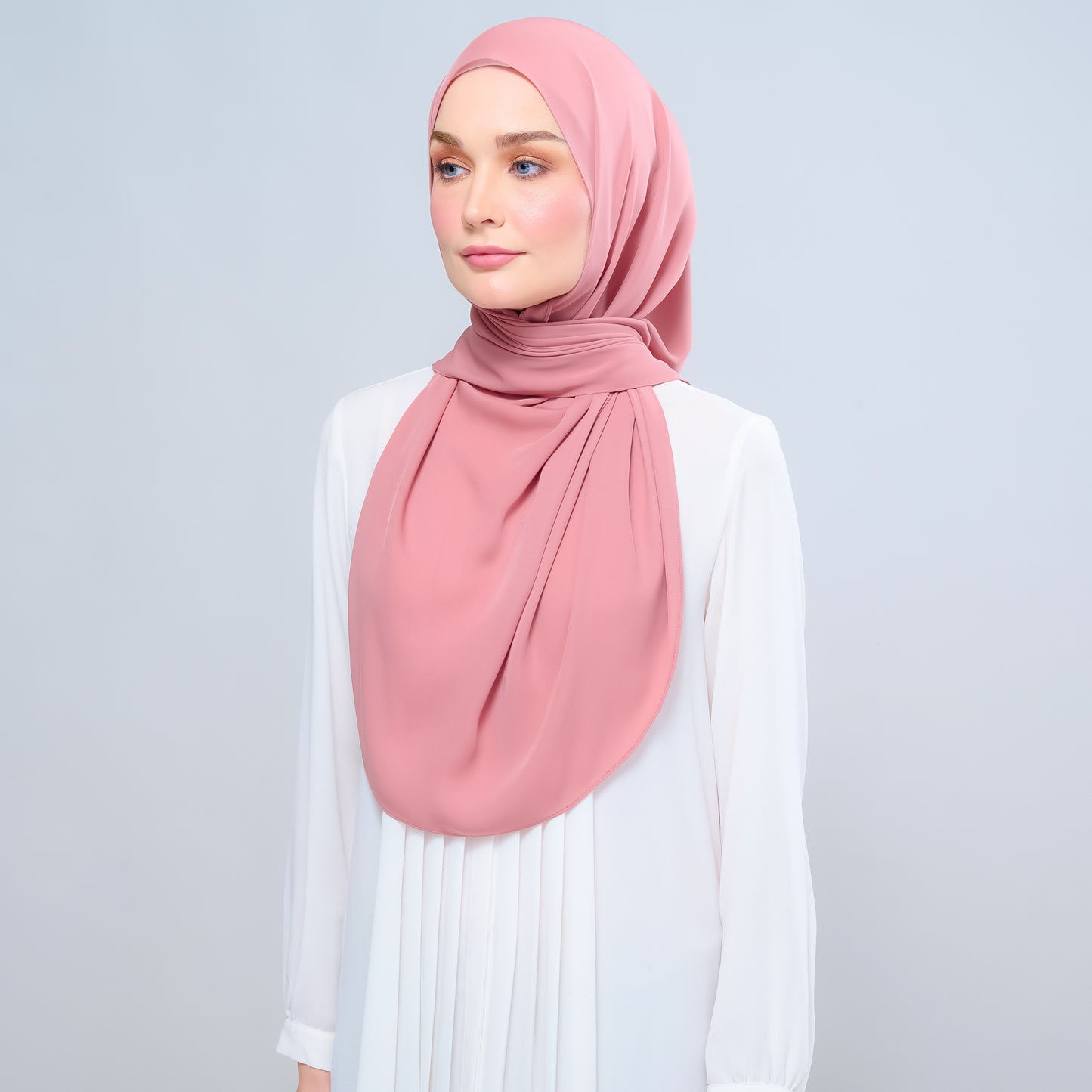Instant Tag n' Go Shawl l Chiffon Silk 1.0 in Deep Rose