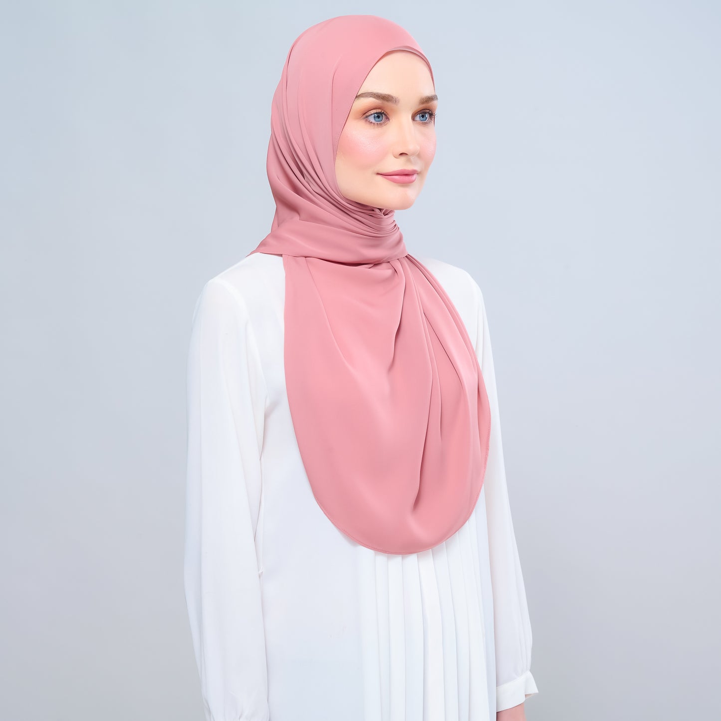 Instant Tag n' Go Shawl l Chiffon Silk 1.0 in Deep Rose