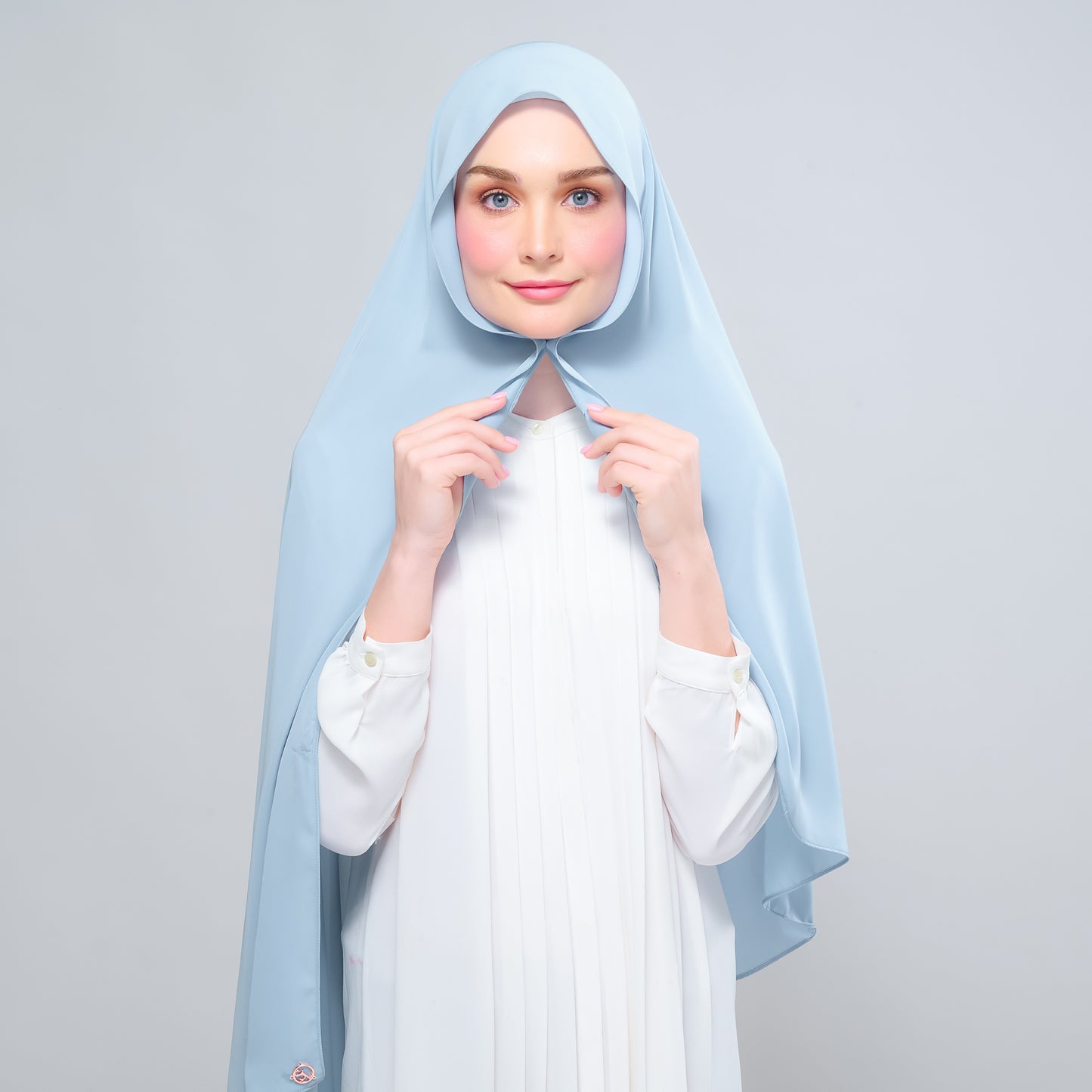 Instant Tag n' Go Shawl l Chiffon Silk 1.0 in Dusty Blue