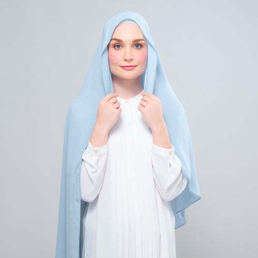 Instant Tag n' Go Shawl l Chiffon Silk 1.0 in Dusty Blue