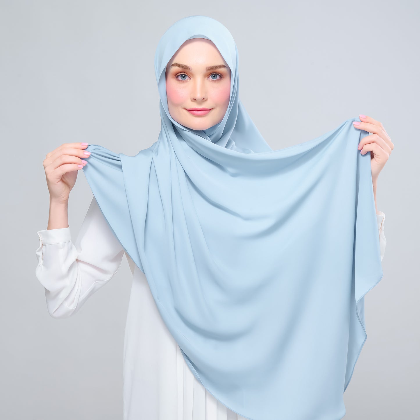 Instant Tag n' Go Shawl l Chiffon Silk 1.0 in Dusty Blue