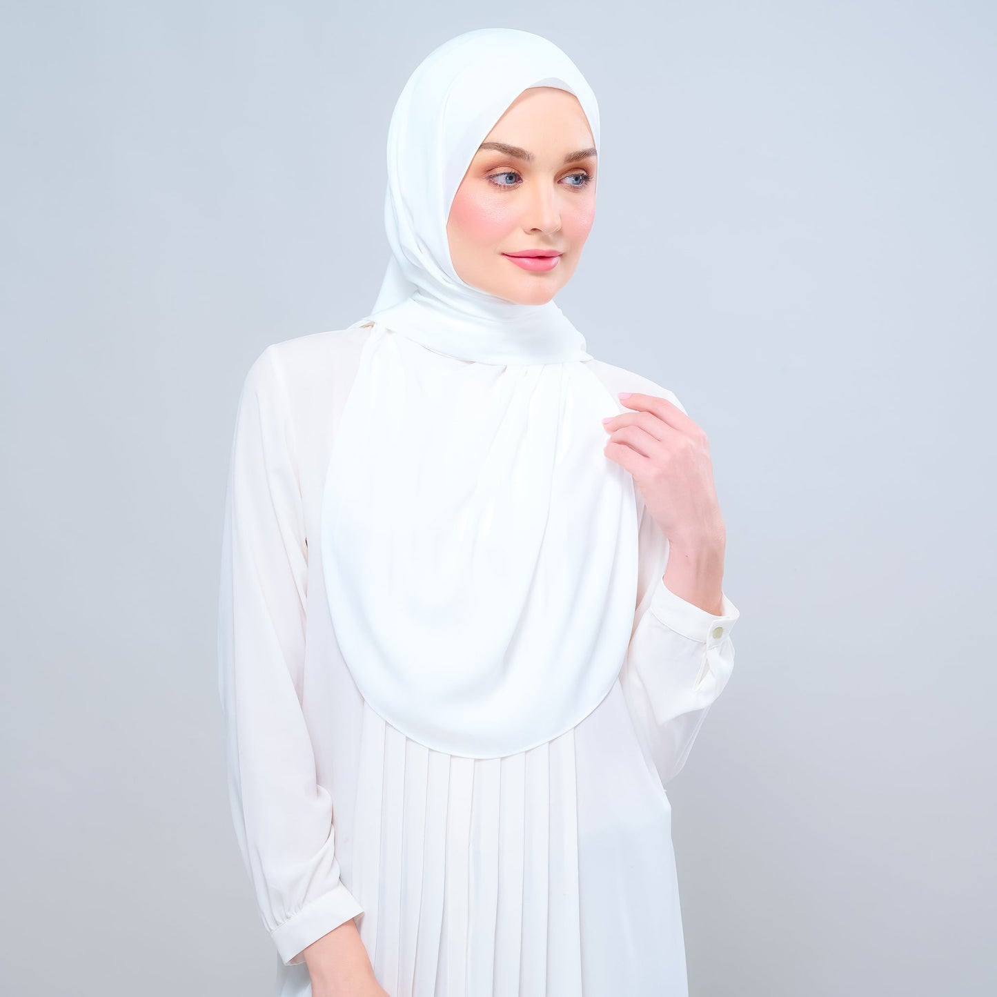 Instant Tag n' Go Shawl l Chiffon Silk 1.0 in Ivory White