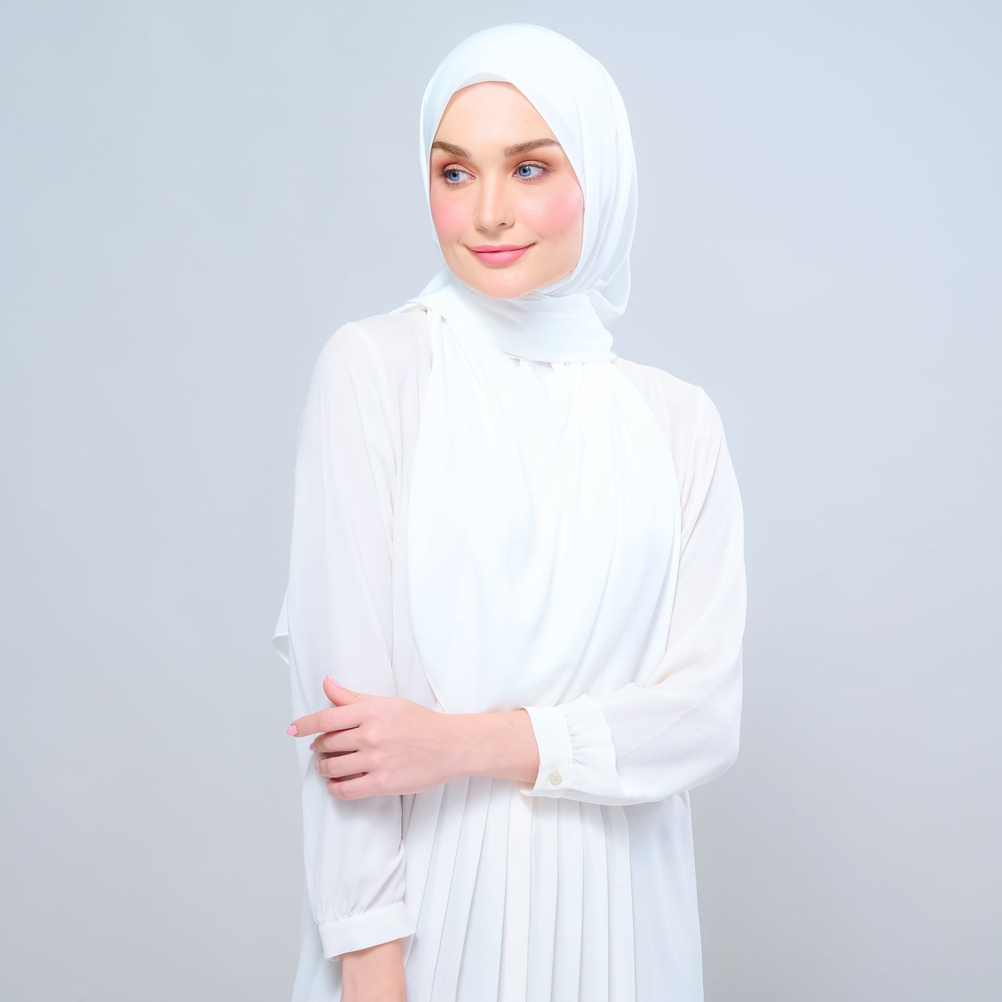 Instant Tag n' Go Shawl l Chiffon Silk 1.0 in Ivory White