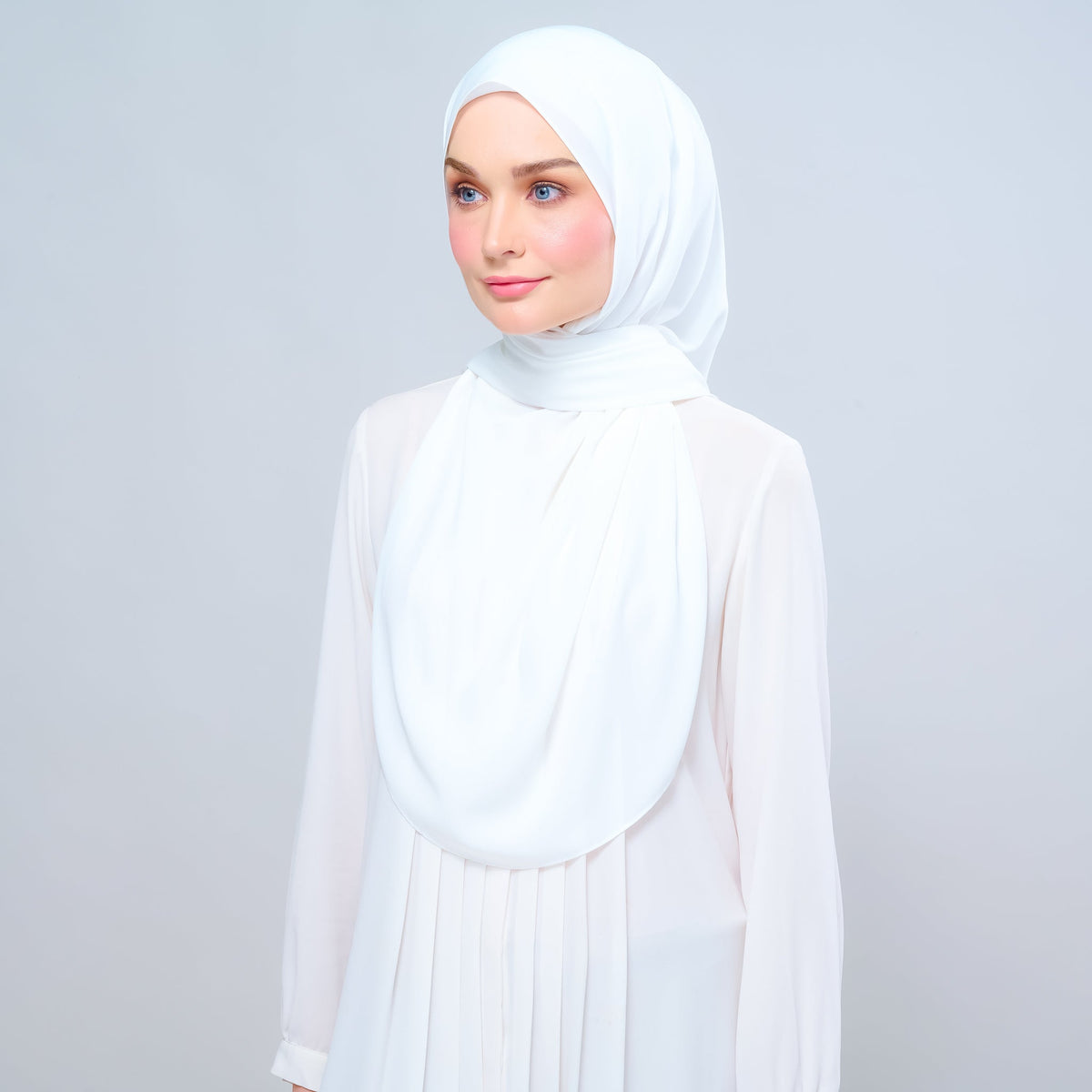 Instant Tag n' Go Shawl l Chiffon Silk 1.0 in Ivory White