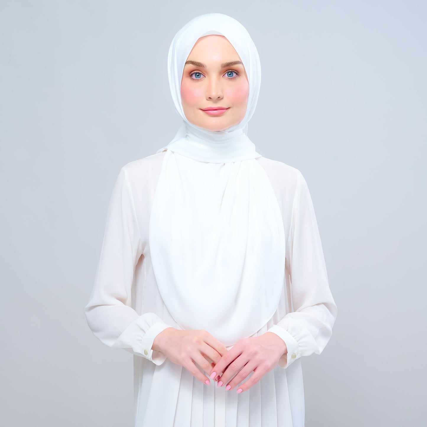 Instant Tag n' Go Shawl l Chiffon Silk 1.0 in Ivory White