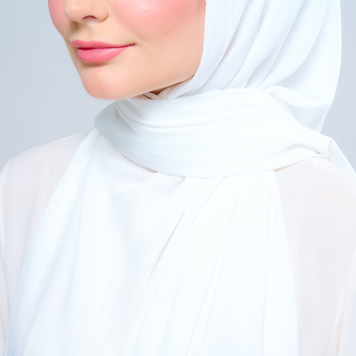 Instant Tag n' Go Shawl l Chiffon Silk 1.0 in Ivory White