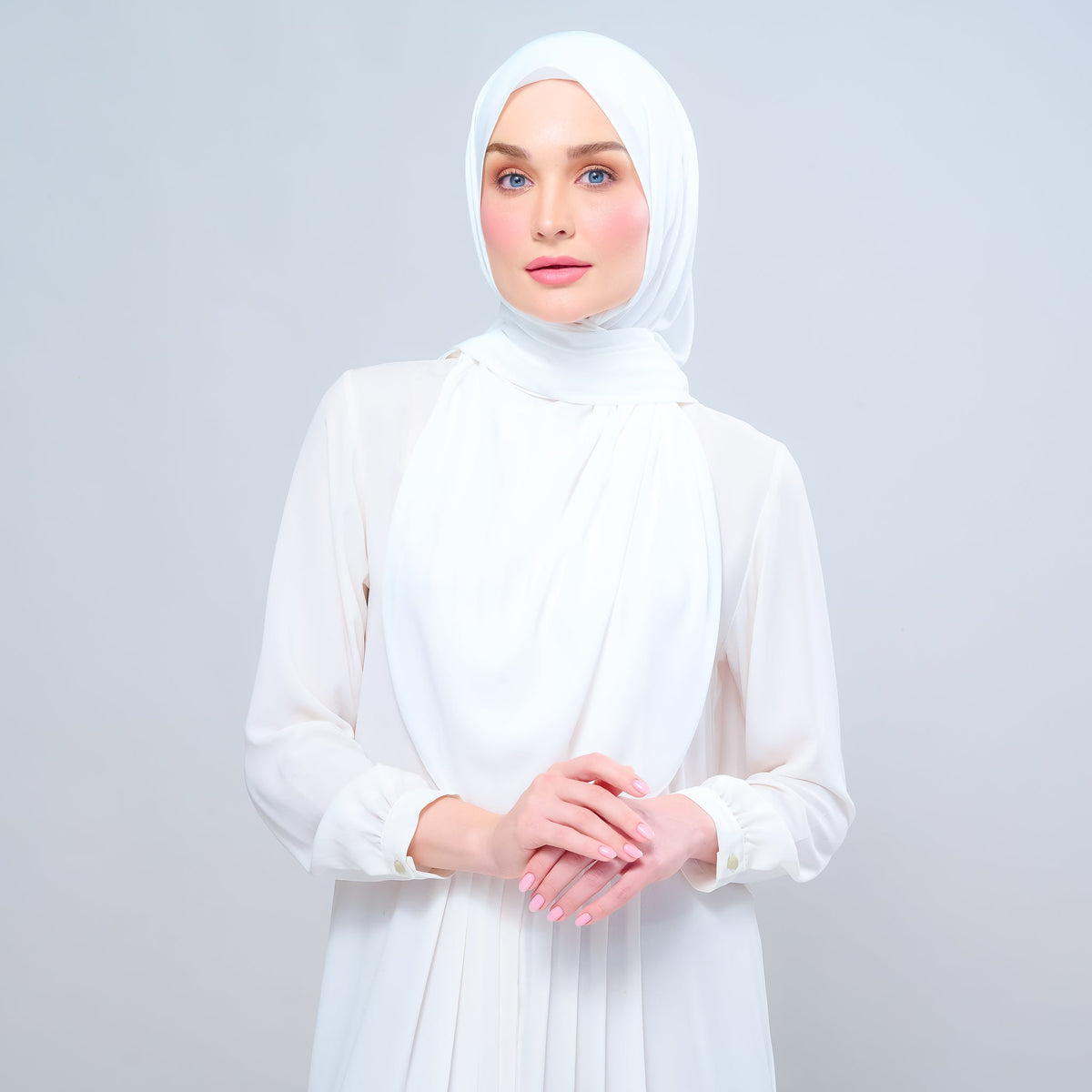 Instant Tag n' Go Shawl l Chiffon Silk 1.0 in Ivory White