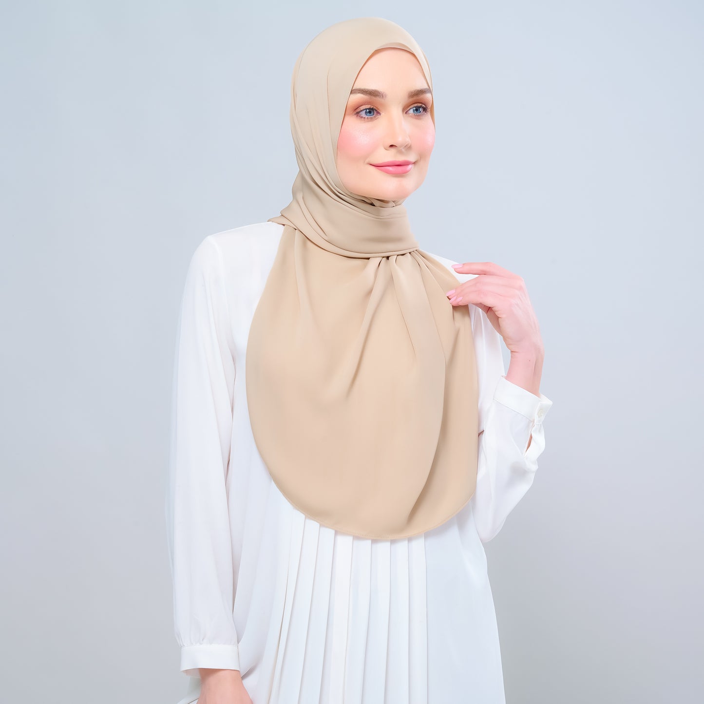 Instant Tag n' Go Shawl l Chiffon Silk 1.0 in Latte