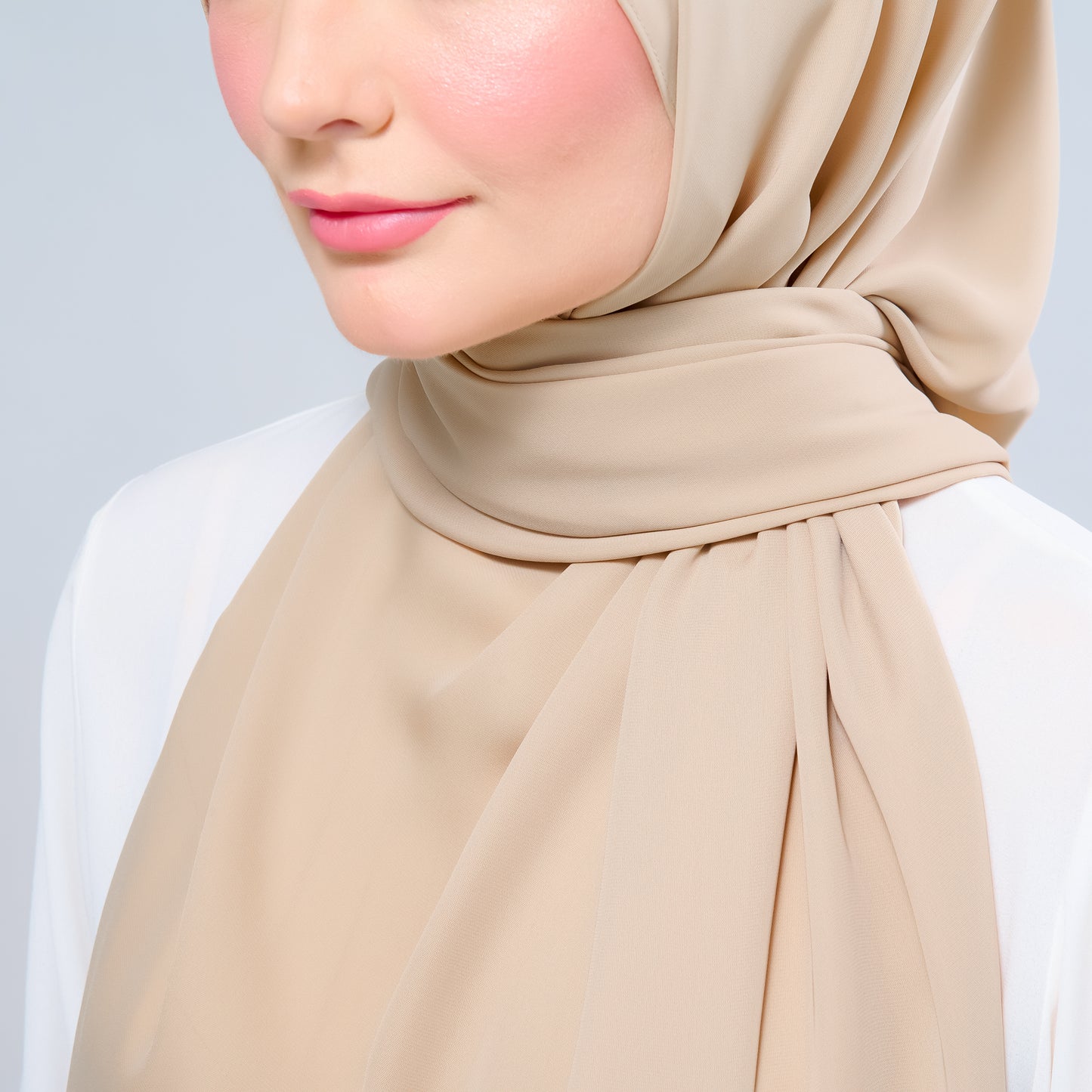 Instant Tag n' Go Shawl l Chiffon Silk 1.0 in Latte