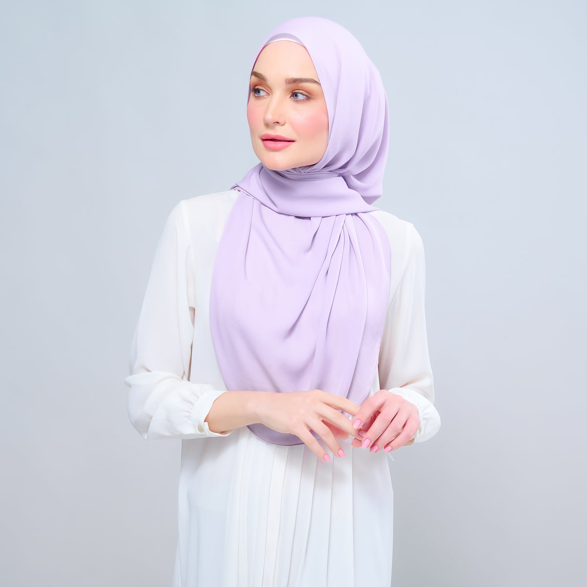 Instant Tag n' Go Shawl l Chiffon Silk 1.0 in Lilac