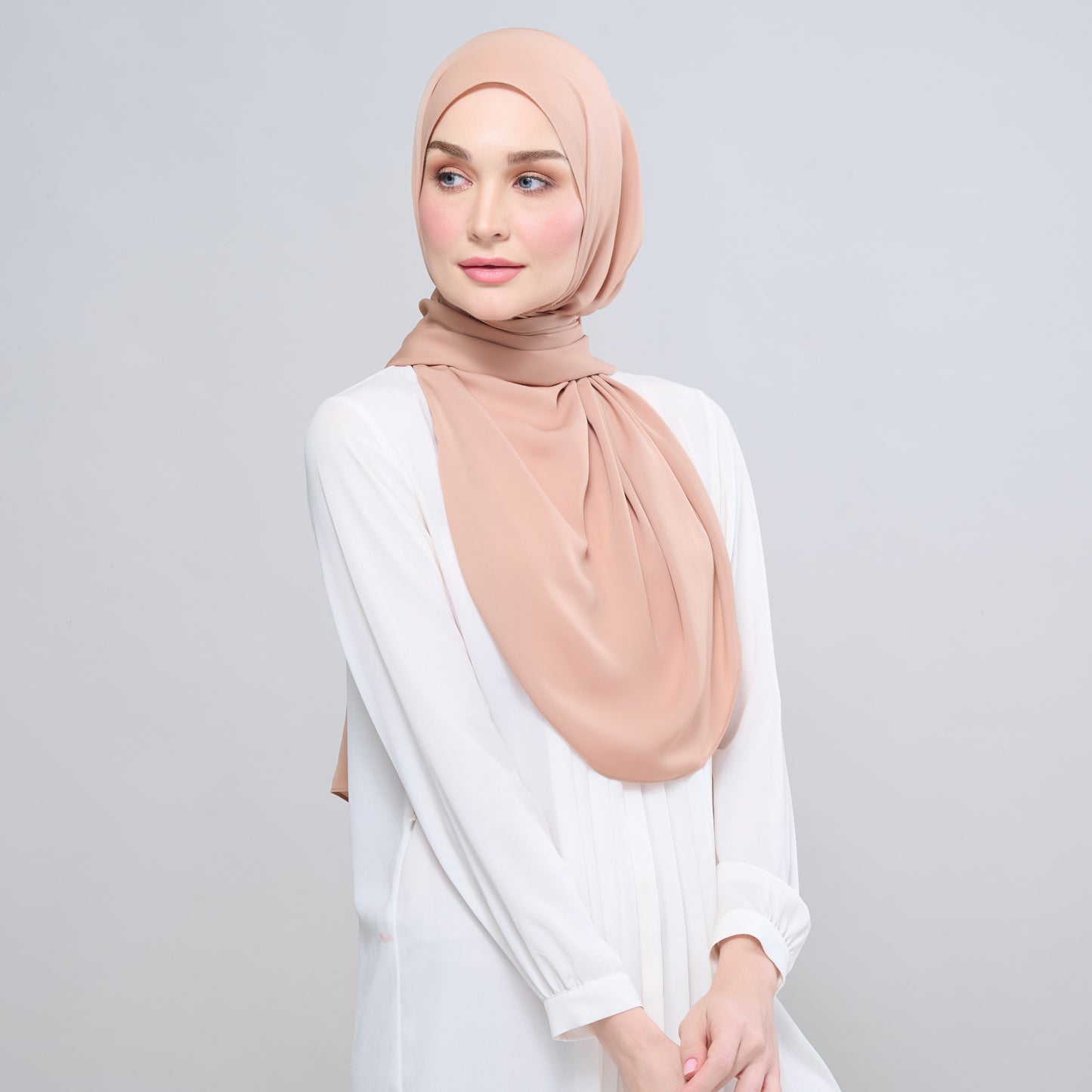 Instant Tag n' Go Shawl l Chiffon Silk 1.0 in Nutmeg