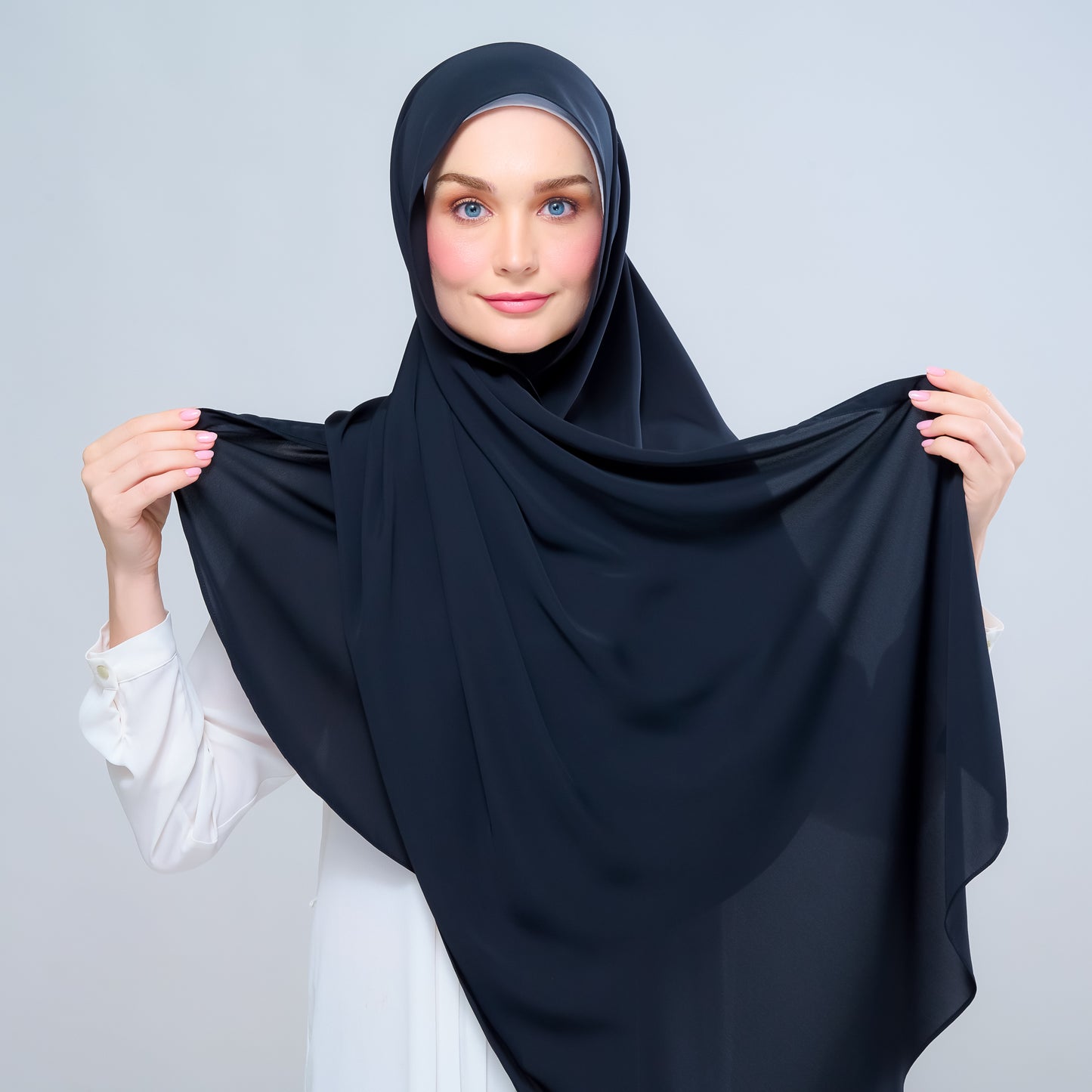 Instant Tag n' Go Shawl l Chiffon Silk 1.0 in Pitch Black