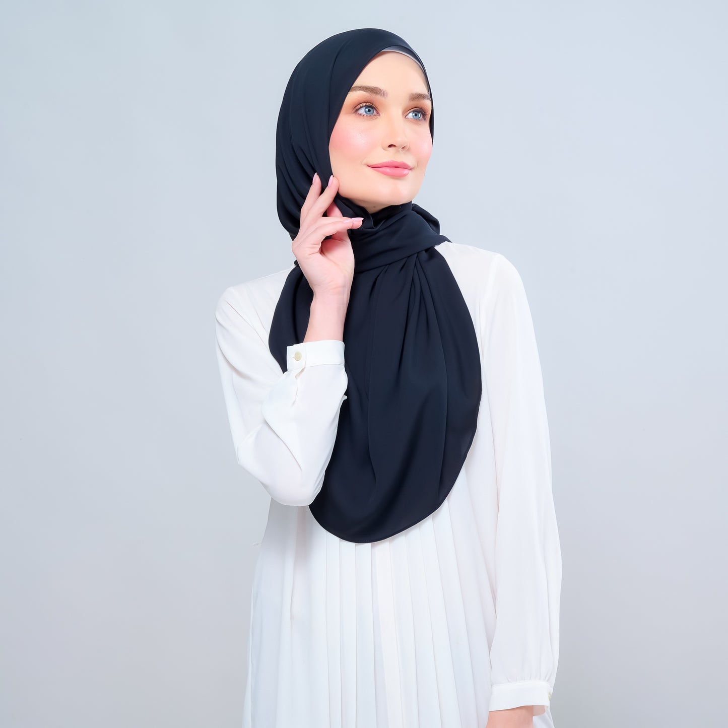 Instant Tag n' Go Shawl l Chiffon Silk 1.0 in Pitch Black