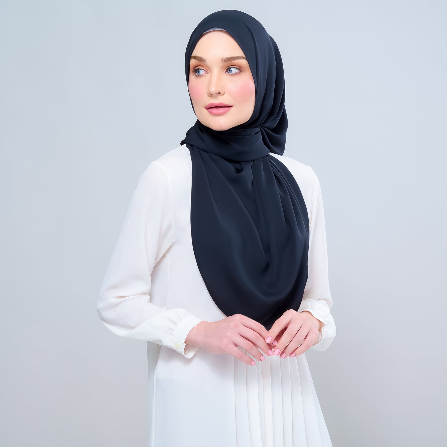 Instant Tag n' Go Shawl l Chiffon Silk 1.0 in Pitch Black