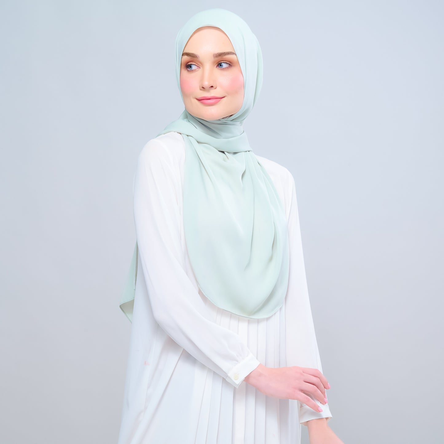 Instant Tag n' Go Shawl l Chiffon Silk 1.0 in Pistachio Green