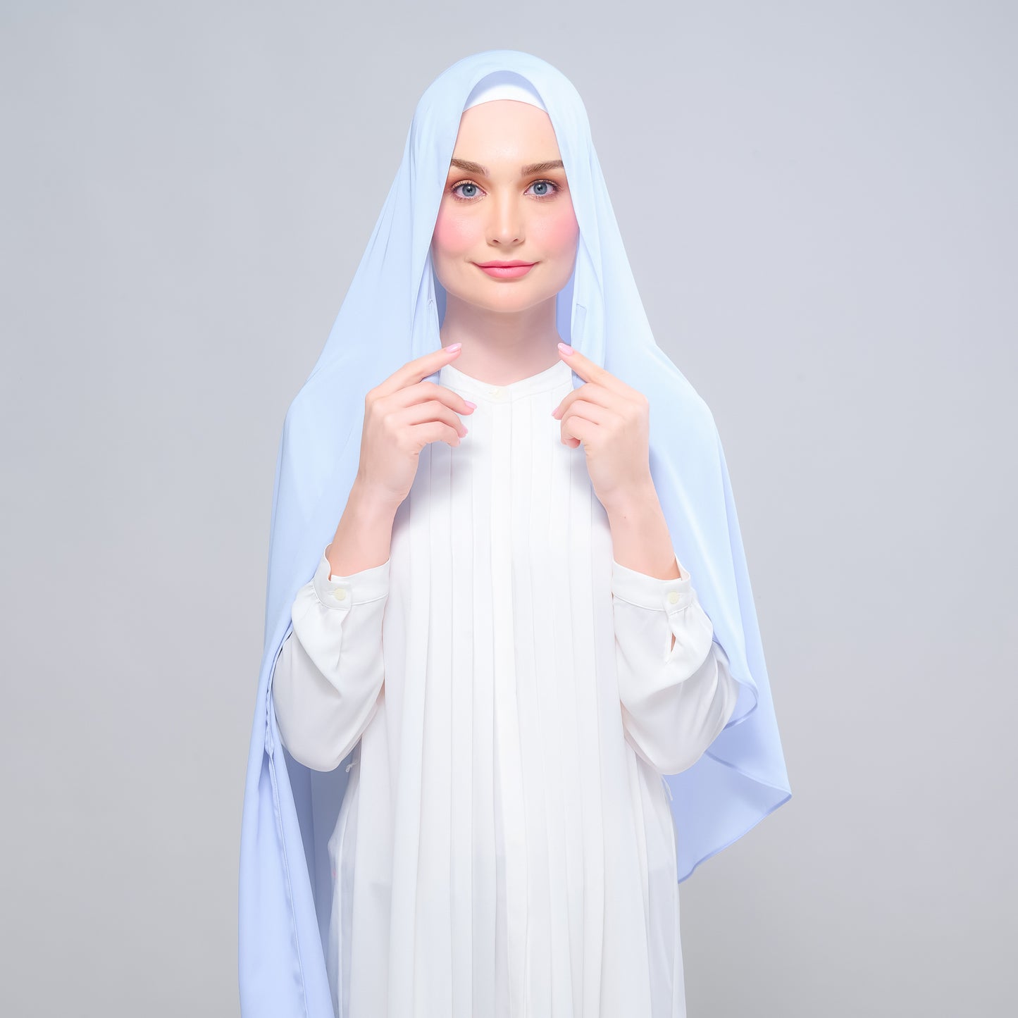 Instant Tag n' Go Shawl l Chiffon Silk 1.0 in Powder Blue