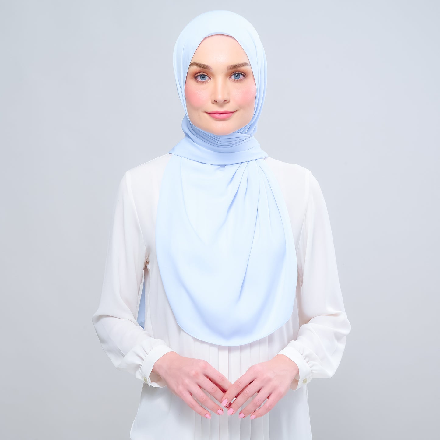 Instant Tag n' Go Shawl l Chiffon Silk 1.0 in Powder Blue