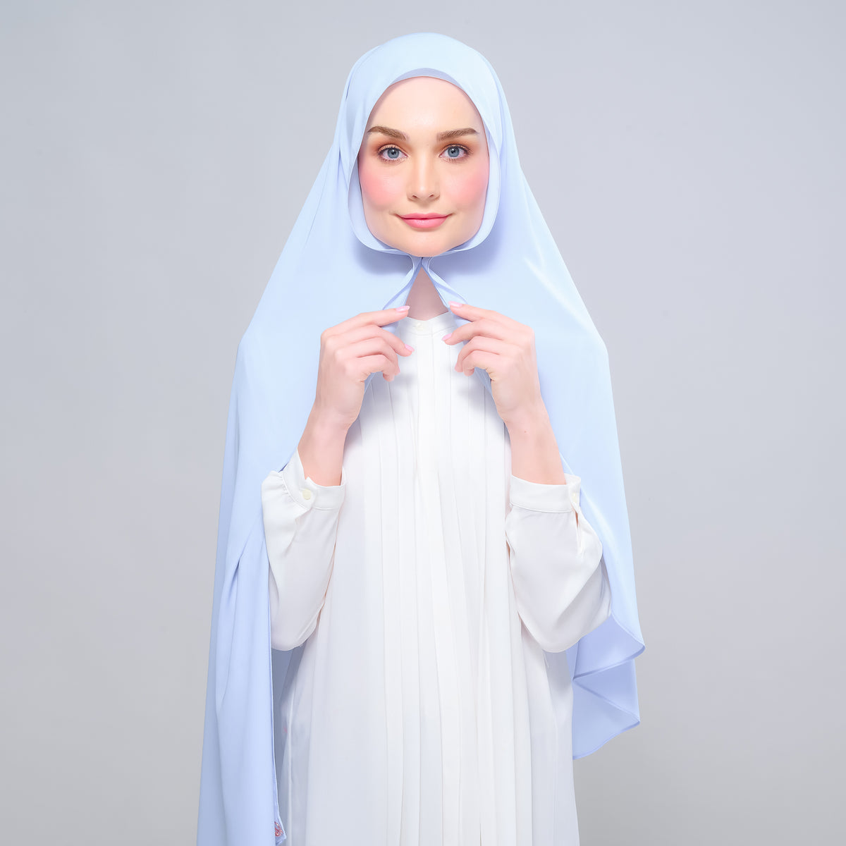 Instant Tag n' Go Shawl l Chiffon Silk 1.0 in Powder Blue