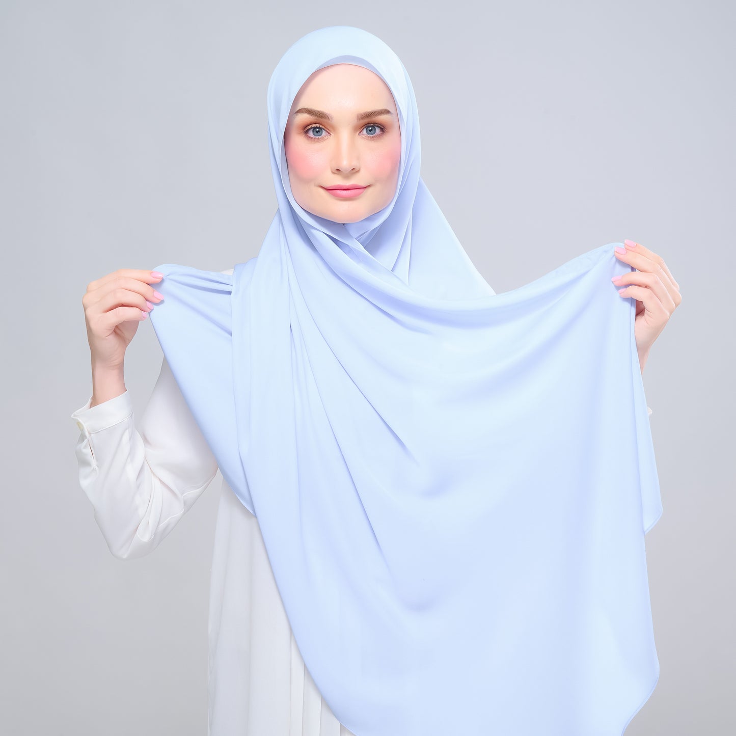 Instant Tag n' Go Shawl l Chiffon Silk 1.0 in Powder Blue