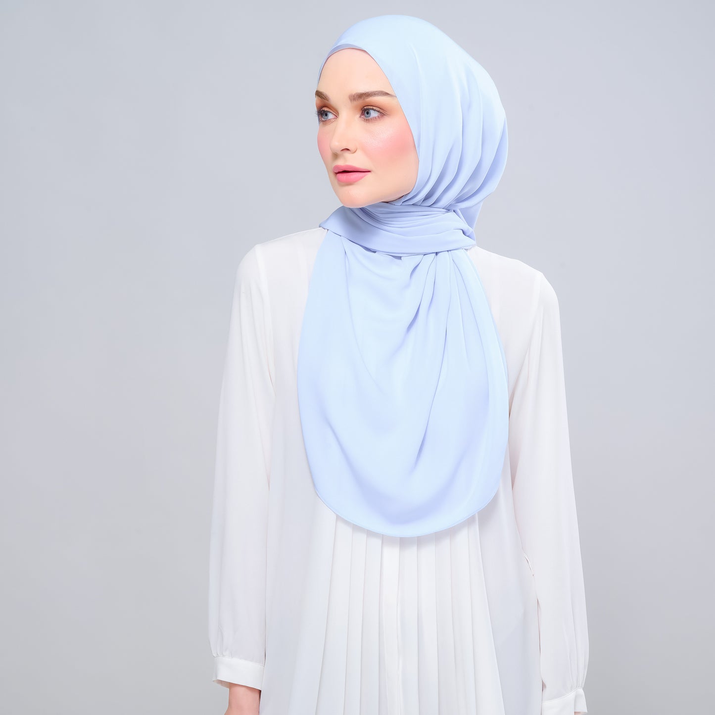 Instant Tag n' Go Shawl l Chiffon Silk 1.0 in Powder Blue