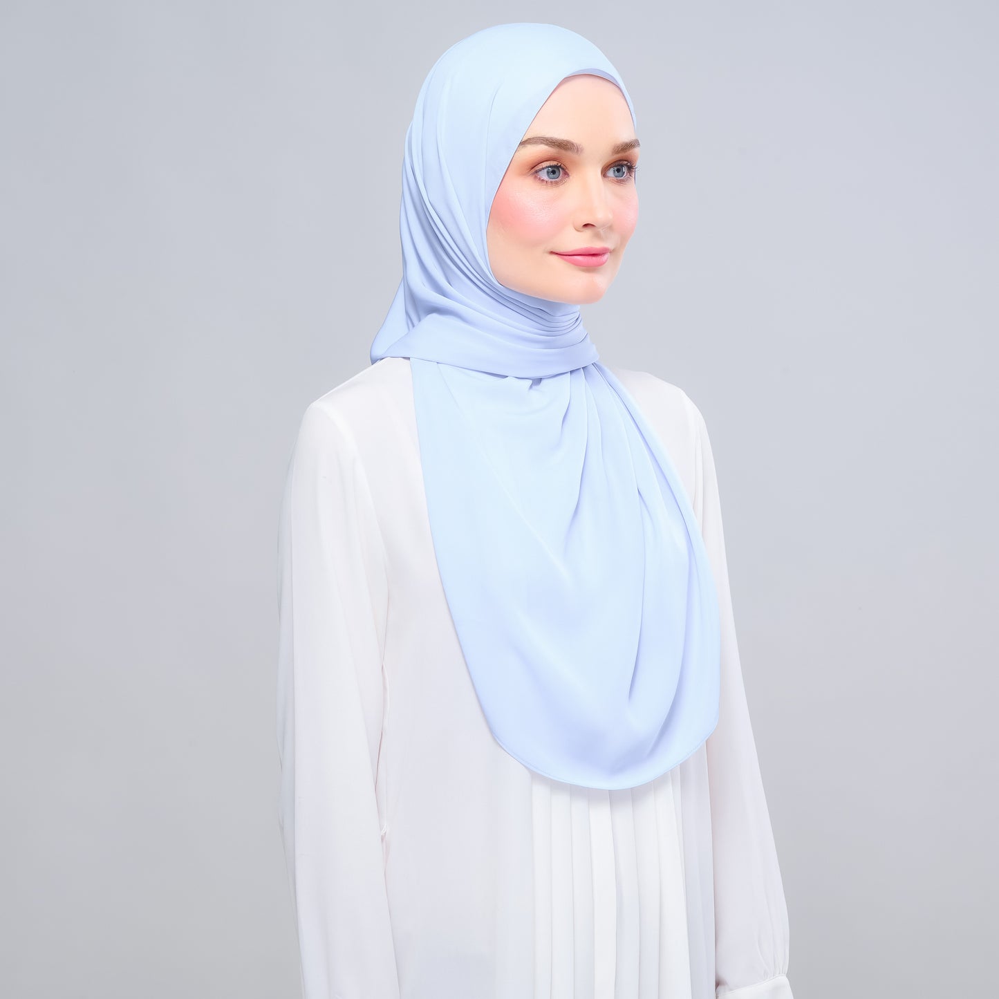 Instant Tag n' Go Shawl l Chiffon Silk 1.0 in Powder Blue