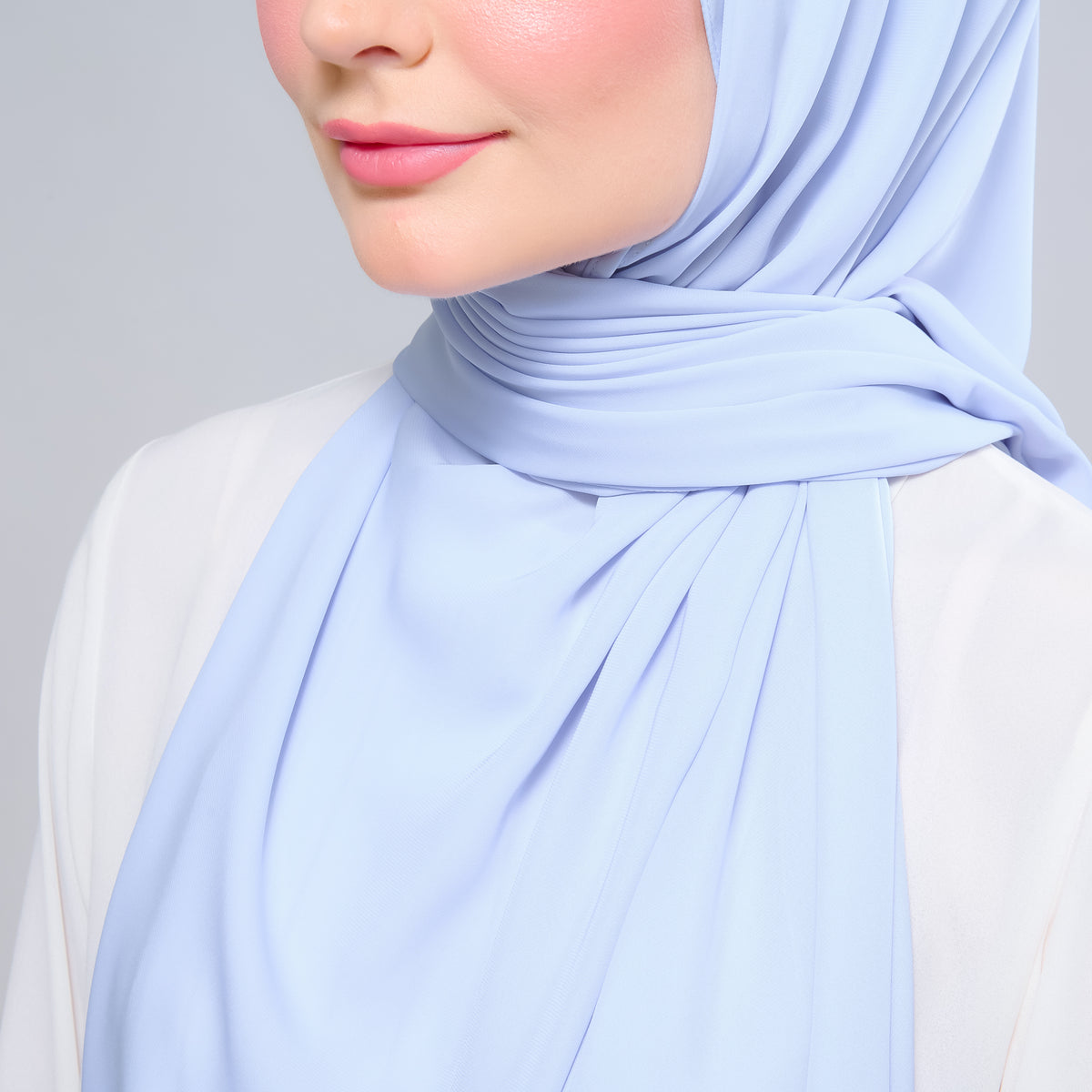 Instant Tag n' Go Shawl l Chiffon Silk 1.0 in Powder Blue