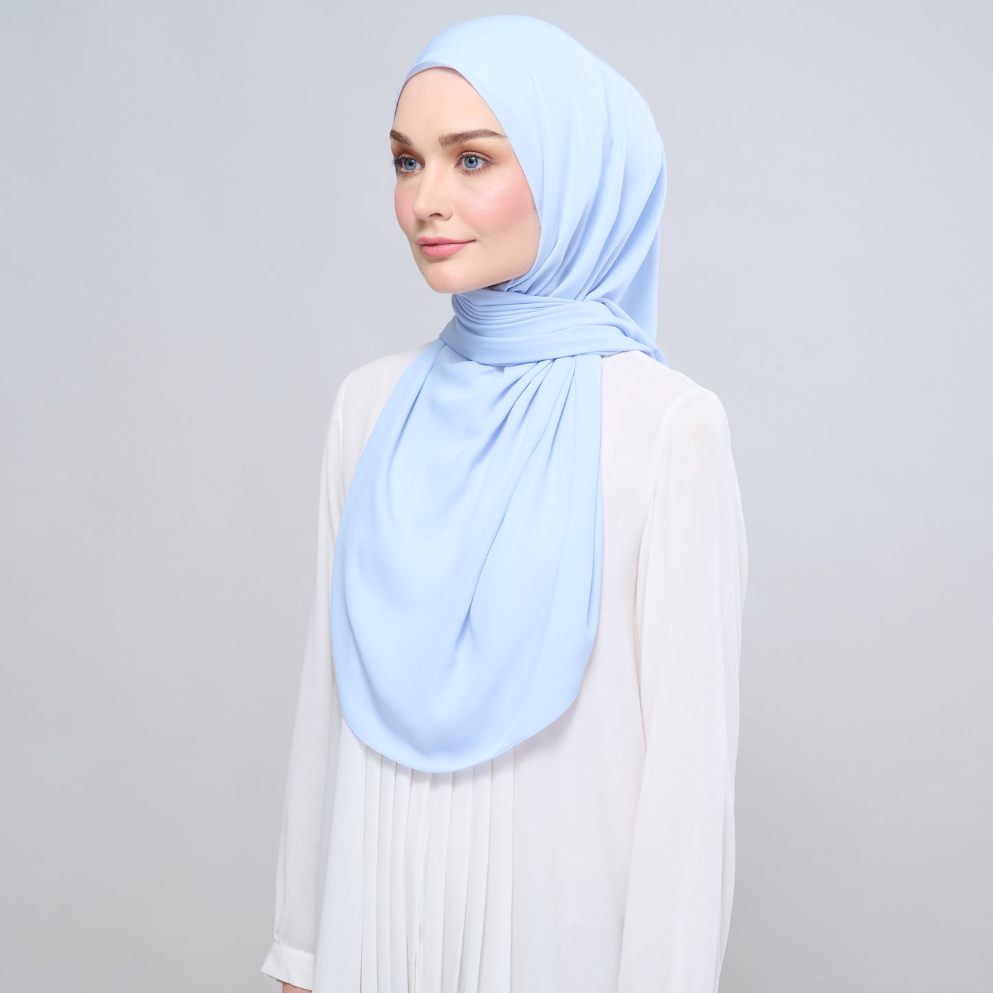 Instant Tag n' Go Shawl l Chiffon Silk 1.0 in Powder Blue