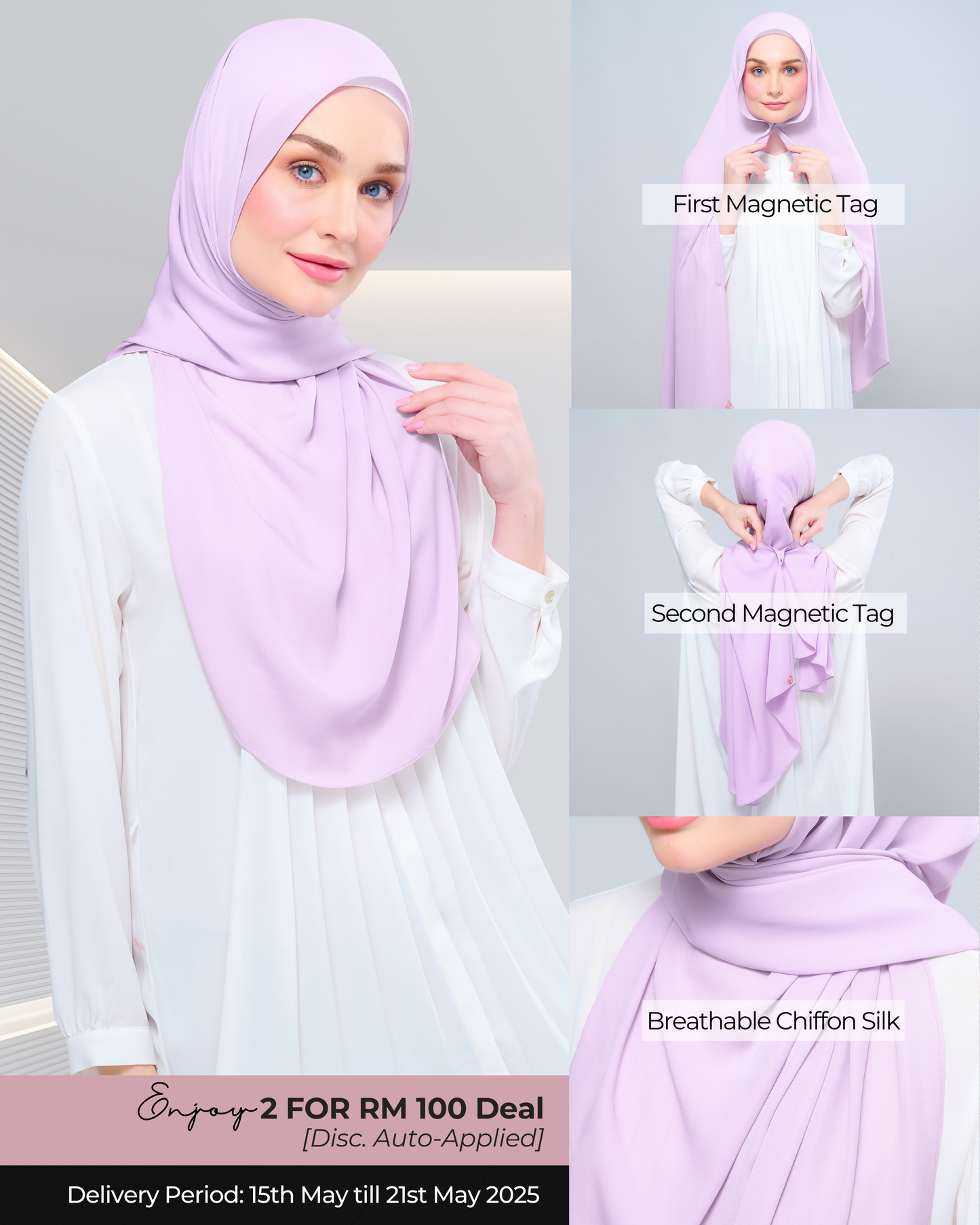 Instant Tag n' Go Shawl l Chiffon Silk 2.0 in Soft Orchid